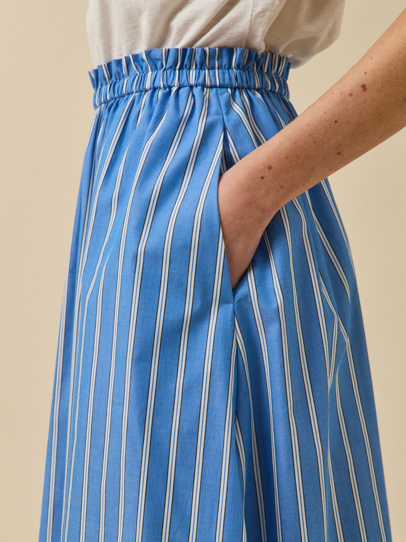 Jupe longue coton rayé femme - Image 3