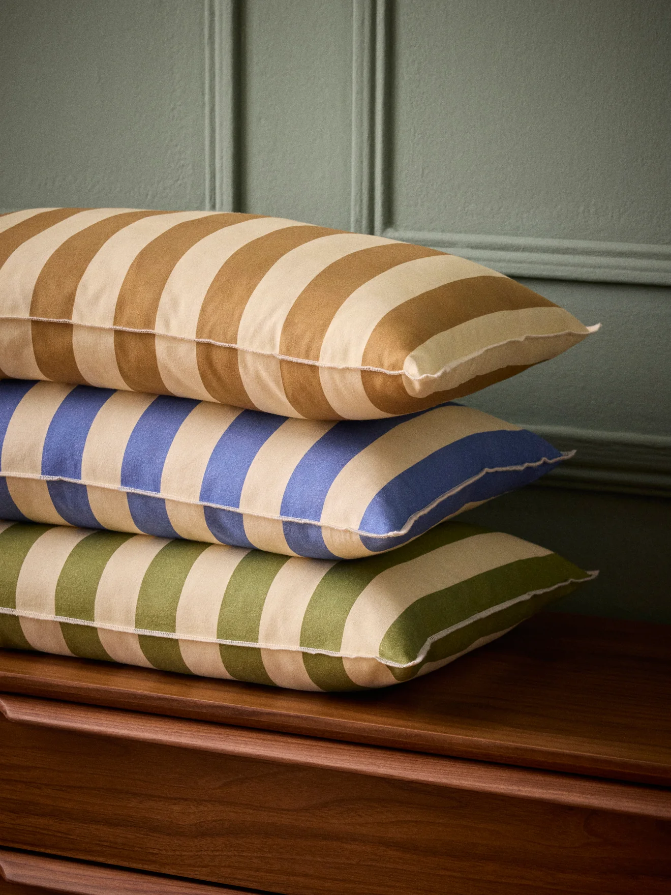 Housse de coussin rayée coton et lin - Image 3
