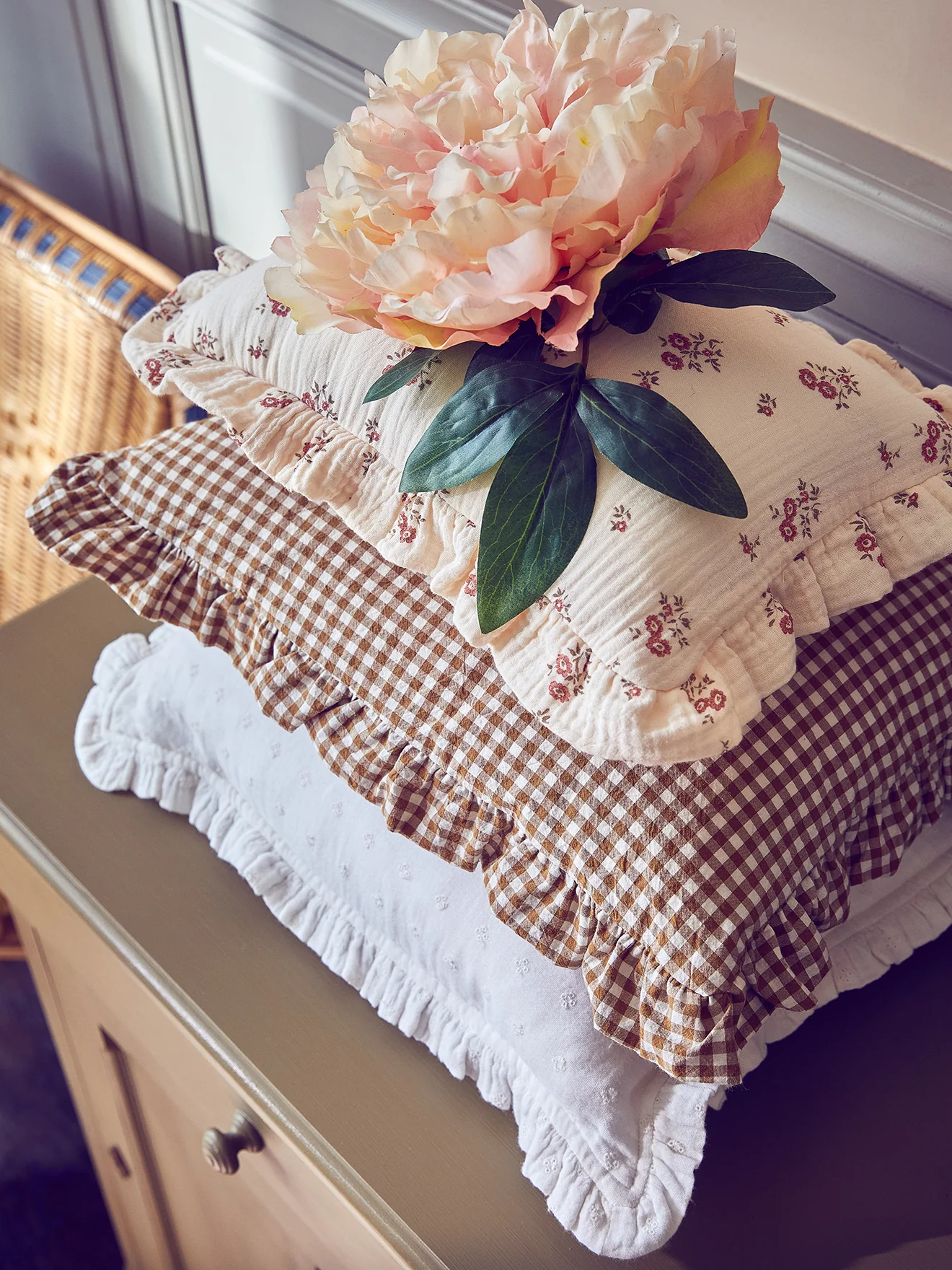Coussin "Amour" imprimé vichy - Image 3