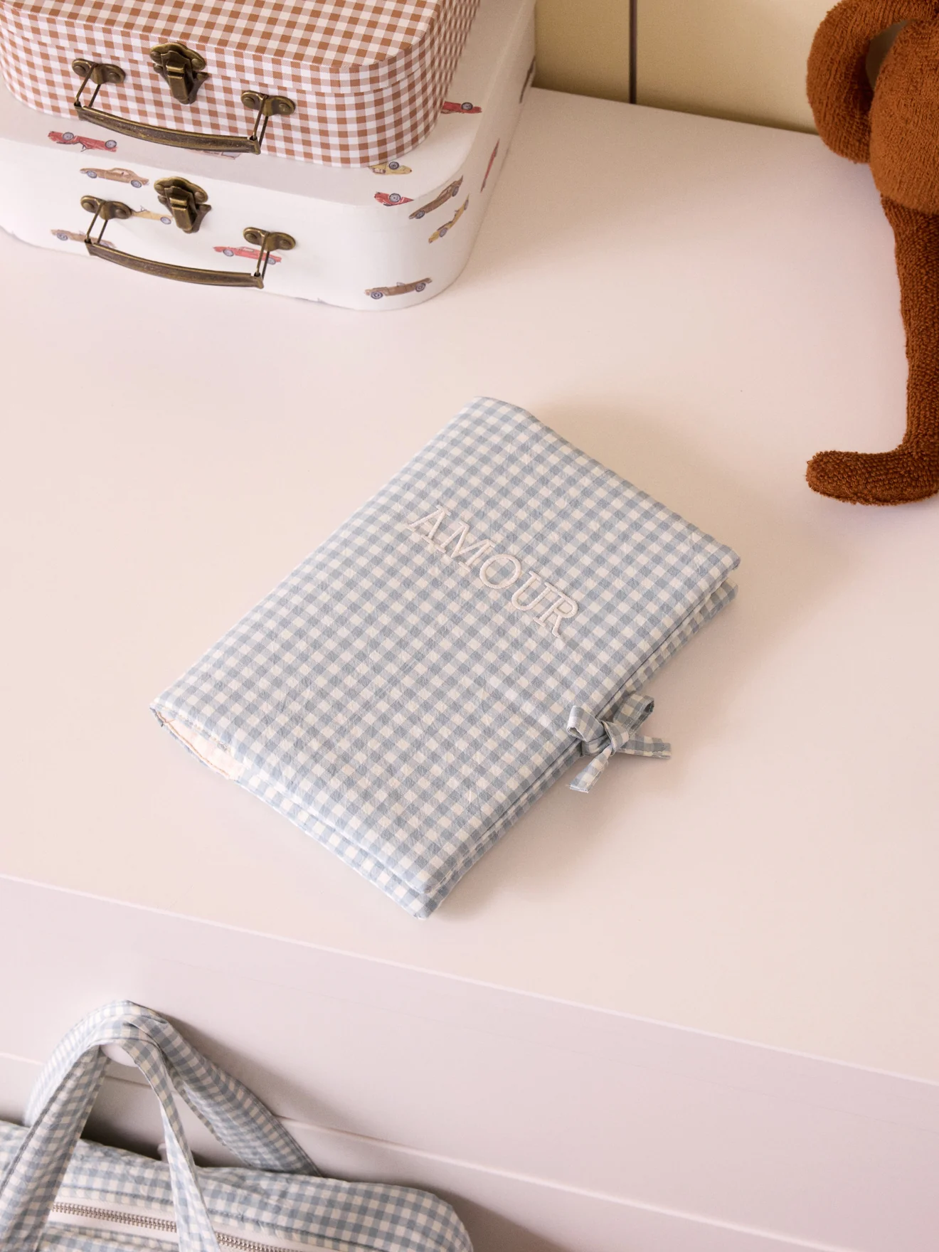 Housse pour carnet de santé en gaze vichy - Image 5