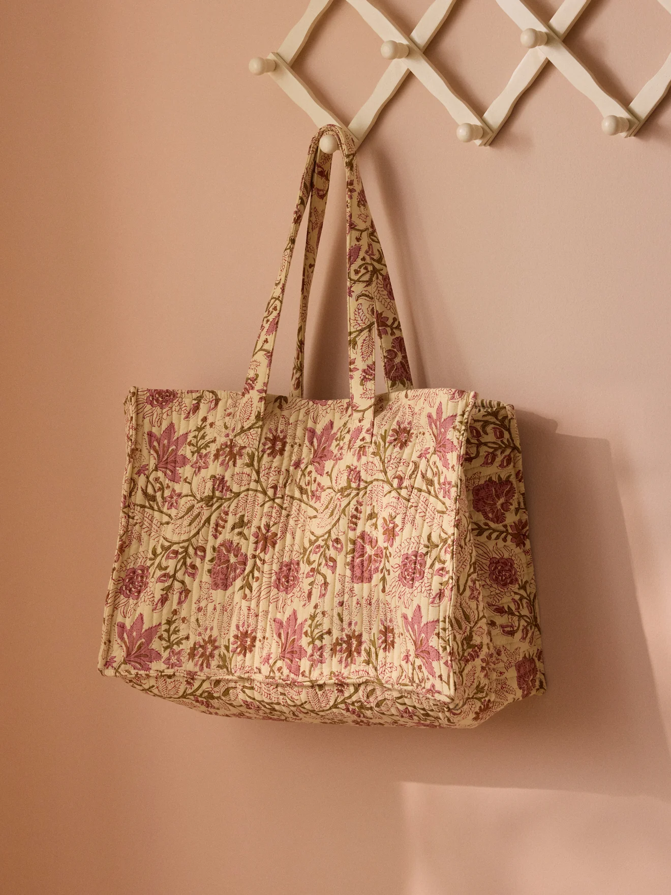 Sac cabas matelassé imprimé indien