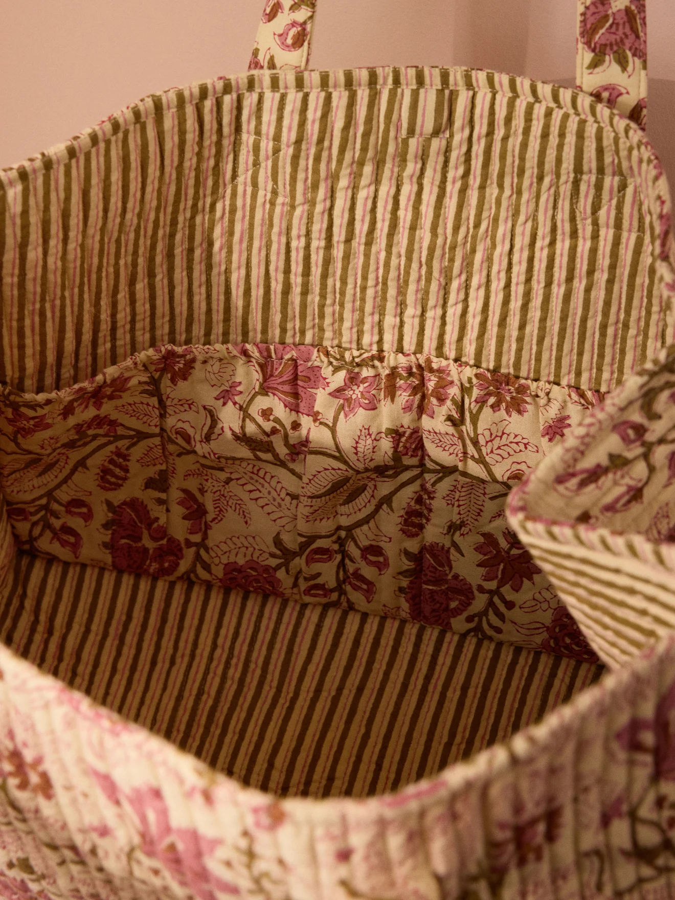 Sac cabas matelassé imprimé indien - Image 4