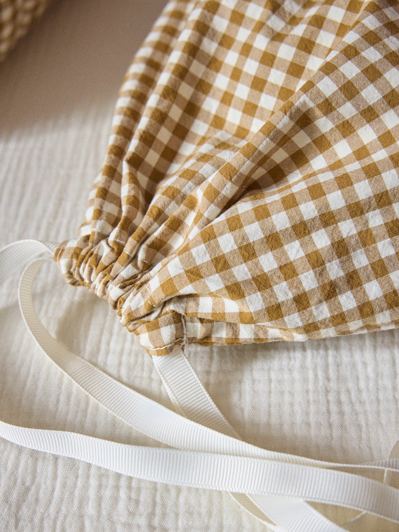 Trousse de toilette en coton vichy - Image 3