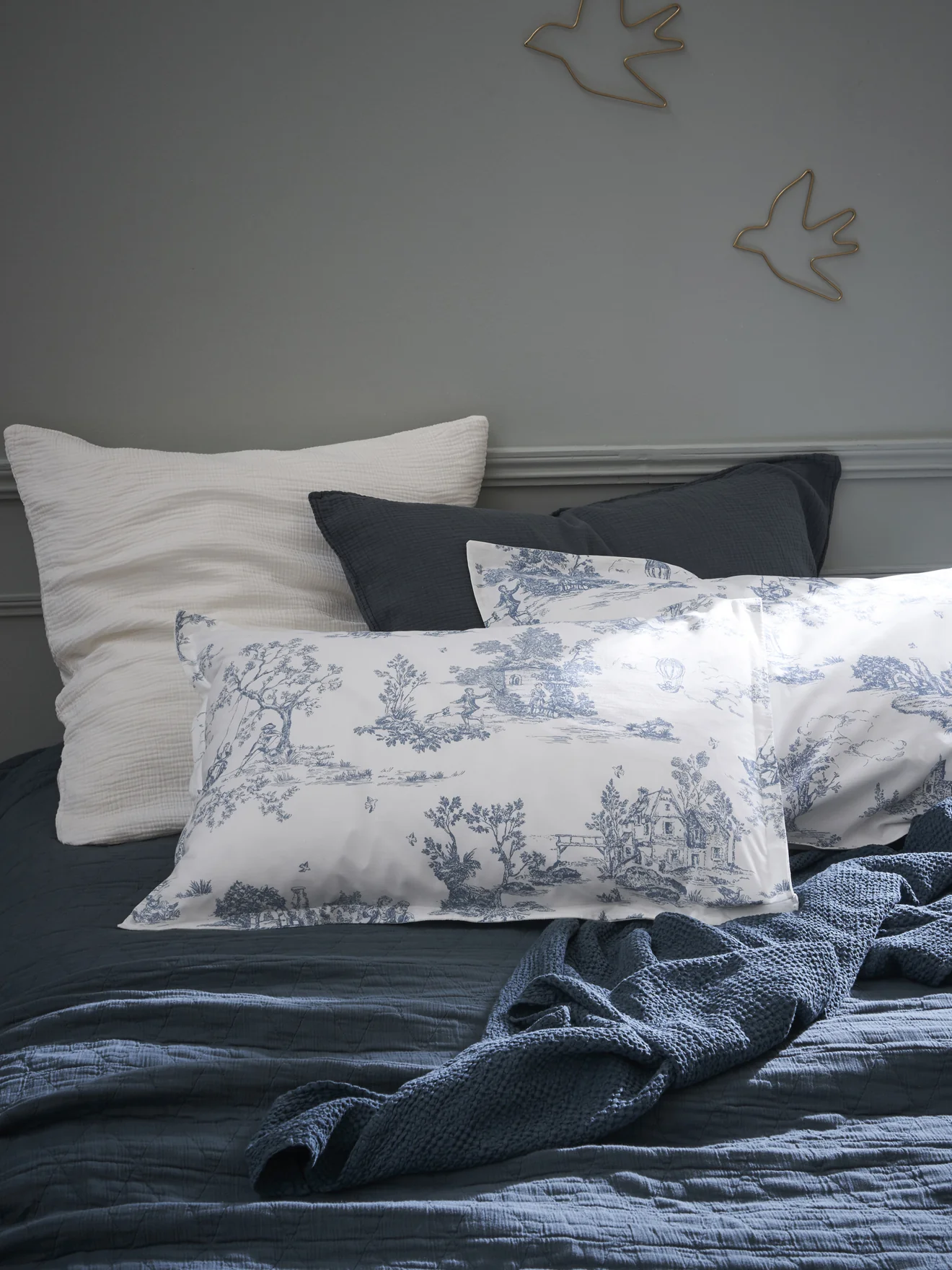Housse de couette percale de coton "Esprit Toile de Jouy" - Image 2