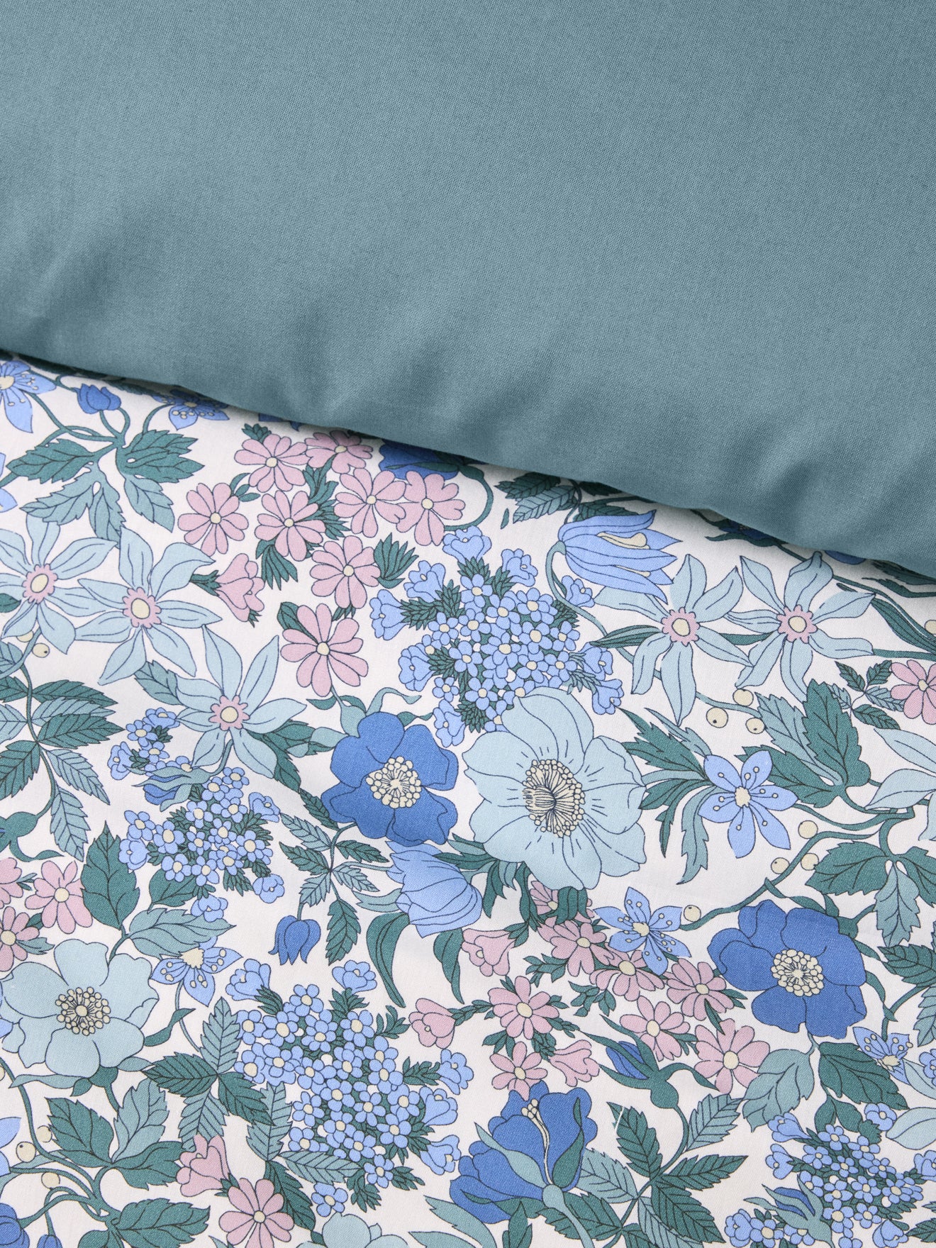 Housse de couette percale de coton et tissu Liberty - Image 2