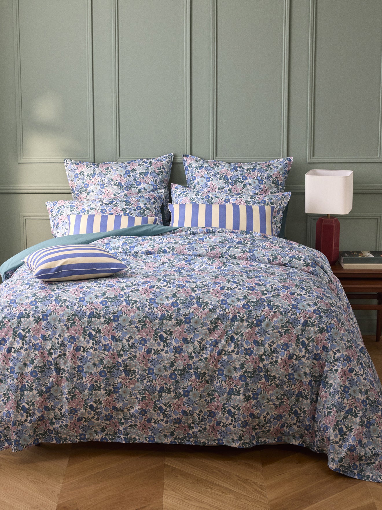Housse de couette percale de coton et tissu Liberty - Image 6