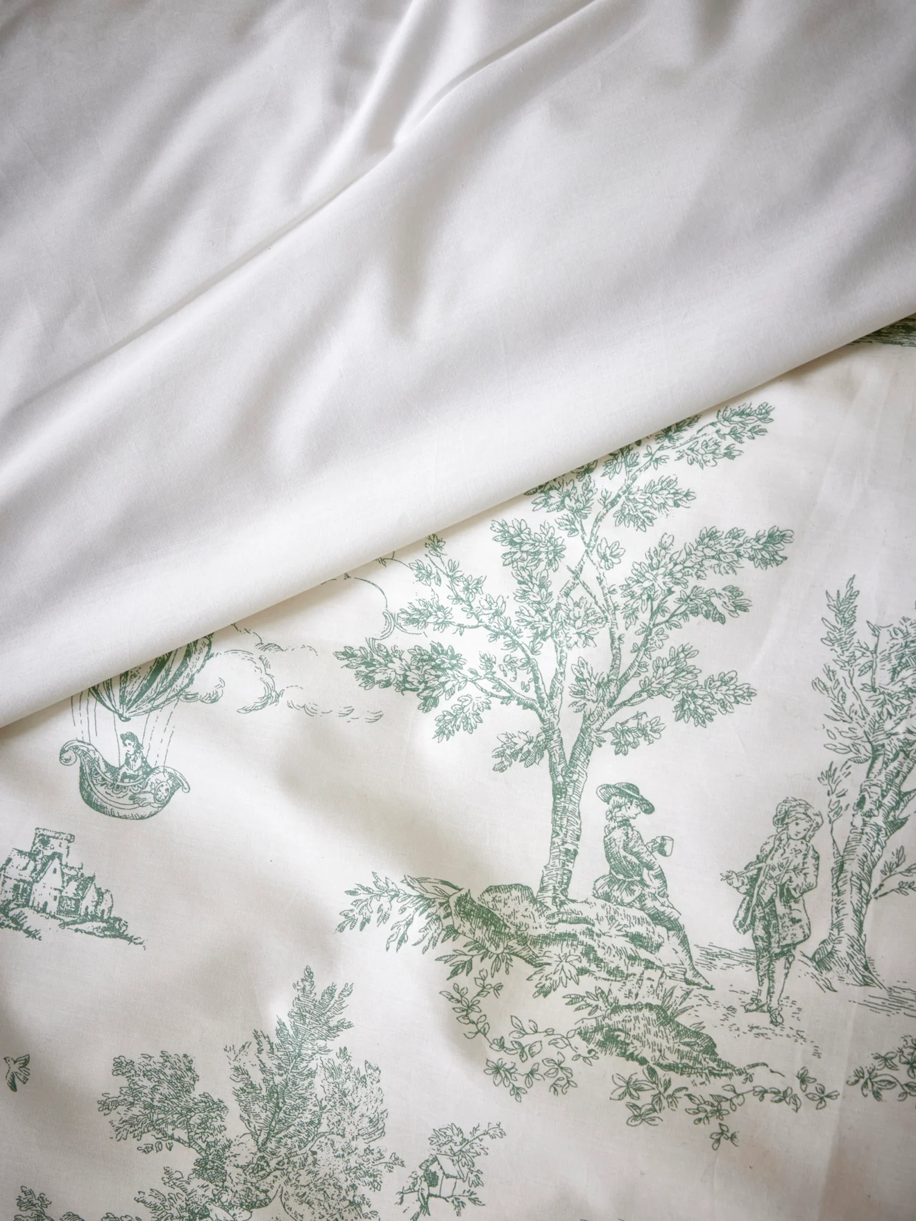 Housse de couette percale de coton "Esprit toile de Jouy" - Image 2