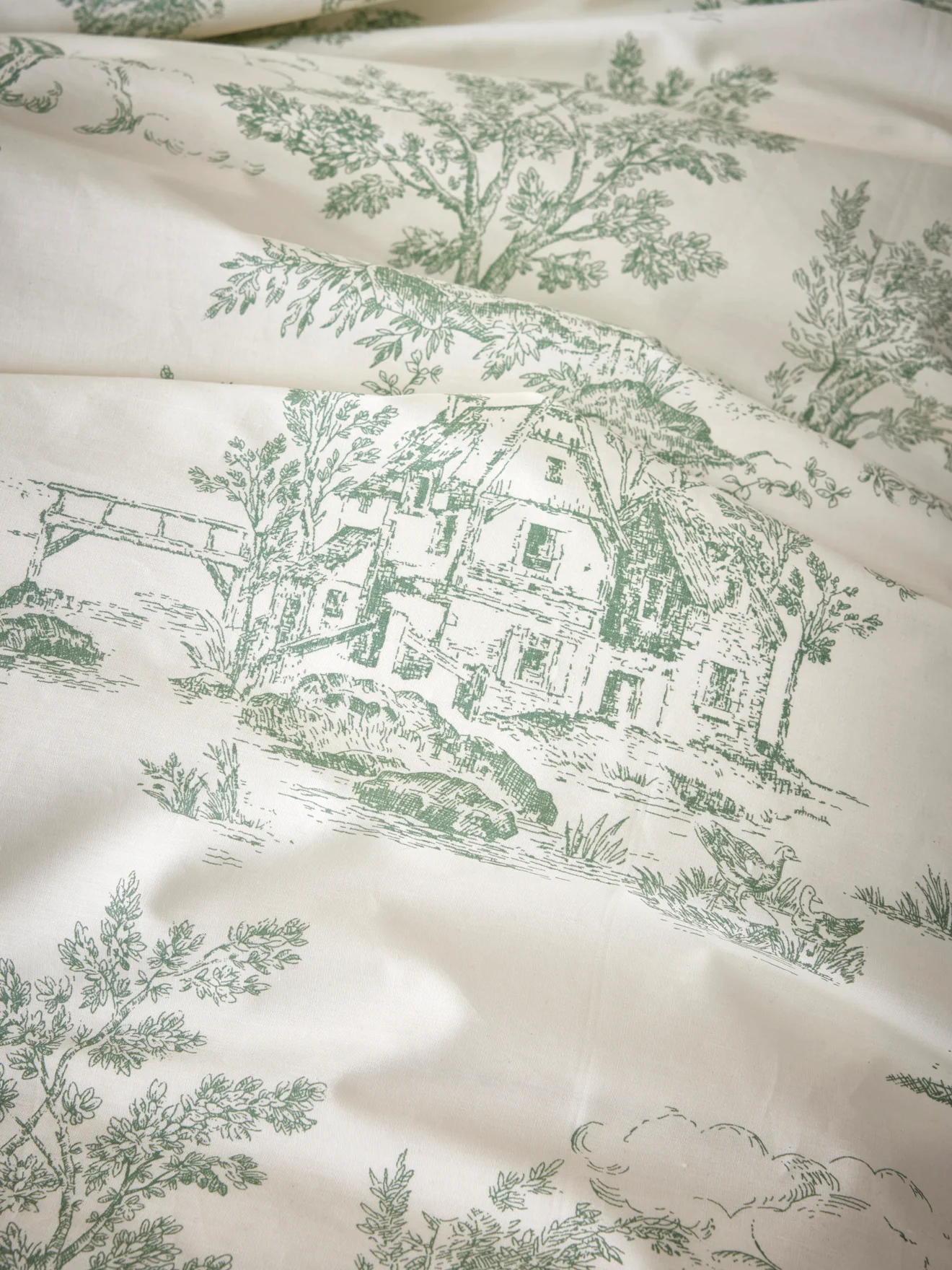 Housse de couette percale de coton "Esprit toile de Jouy" - Image 4