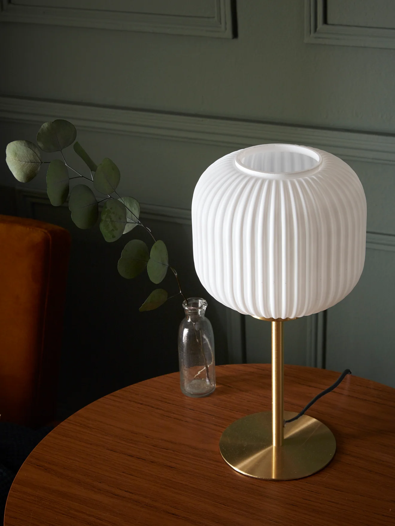 Lampe laiton et verre strié - Image 2