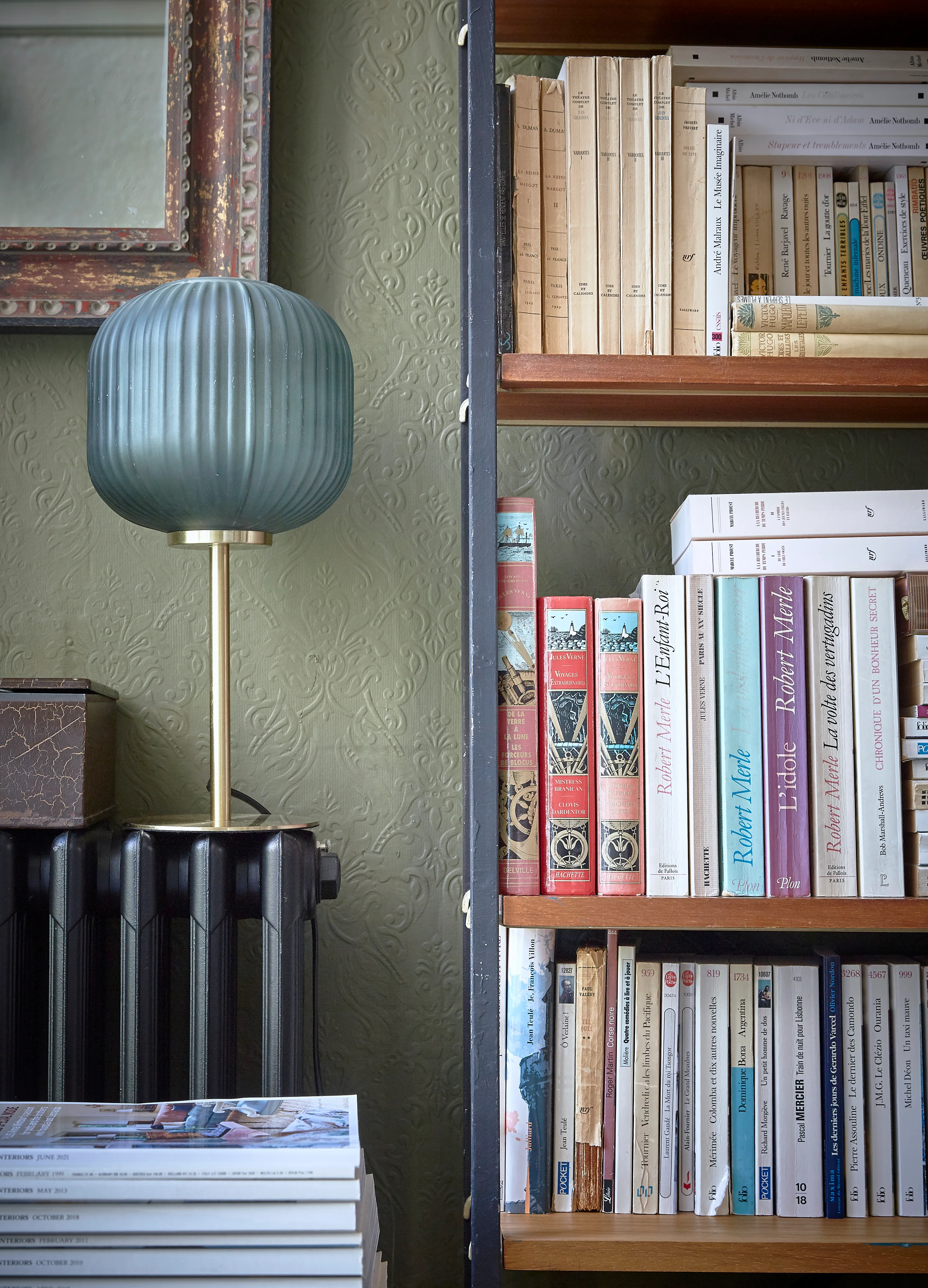 Lampe métal et verre strié