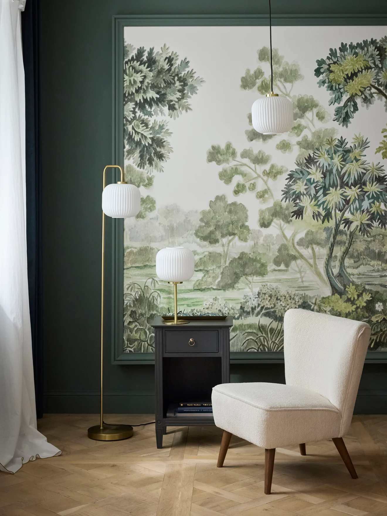 Lampadaire Arsène en métal et verre strié - Image 3