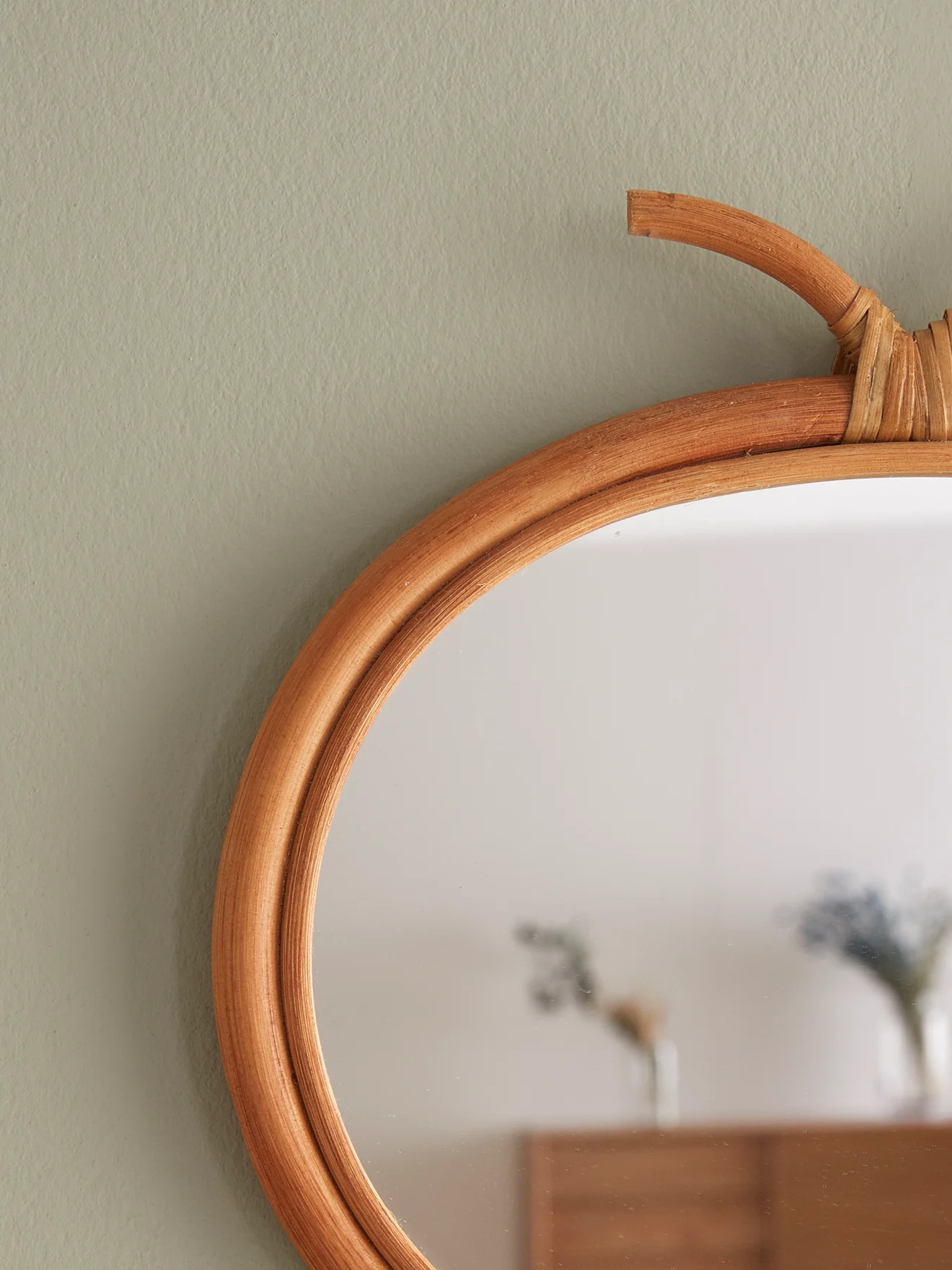 Miroir pomme en rotin - Image 2