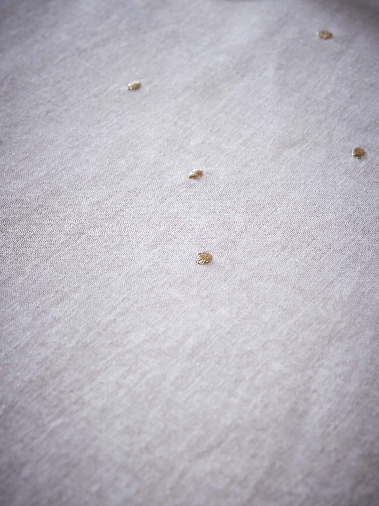 Nappe à pois dorés en coton tramé aspect lin - Image 2