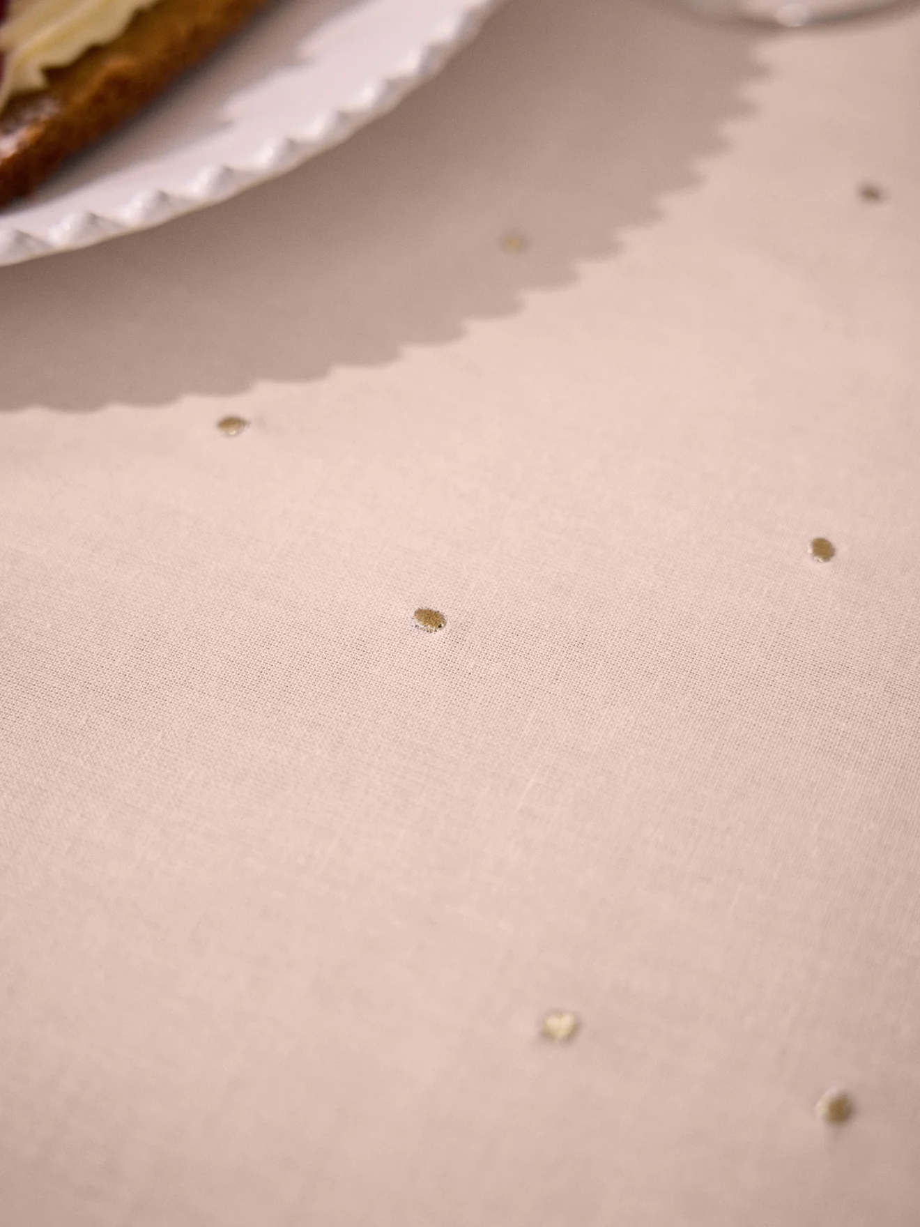Nappe en coton aspect lin pois dorés - Image 3