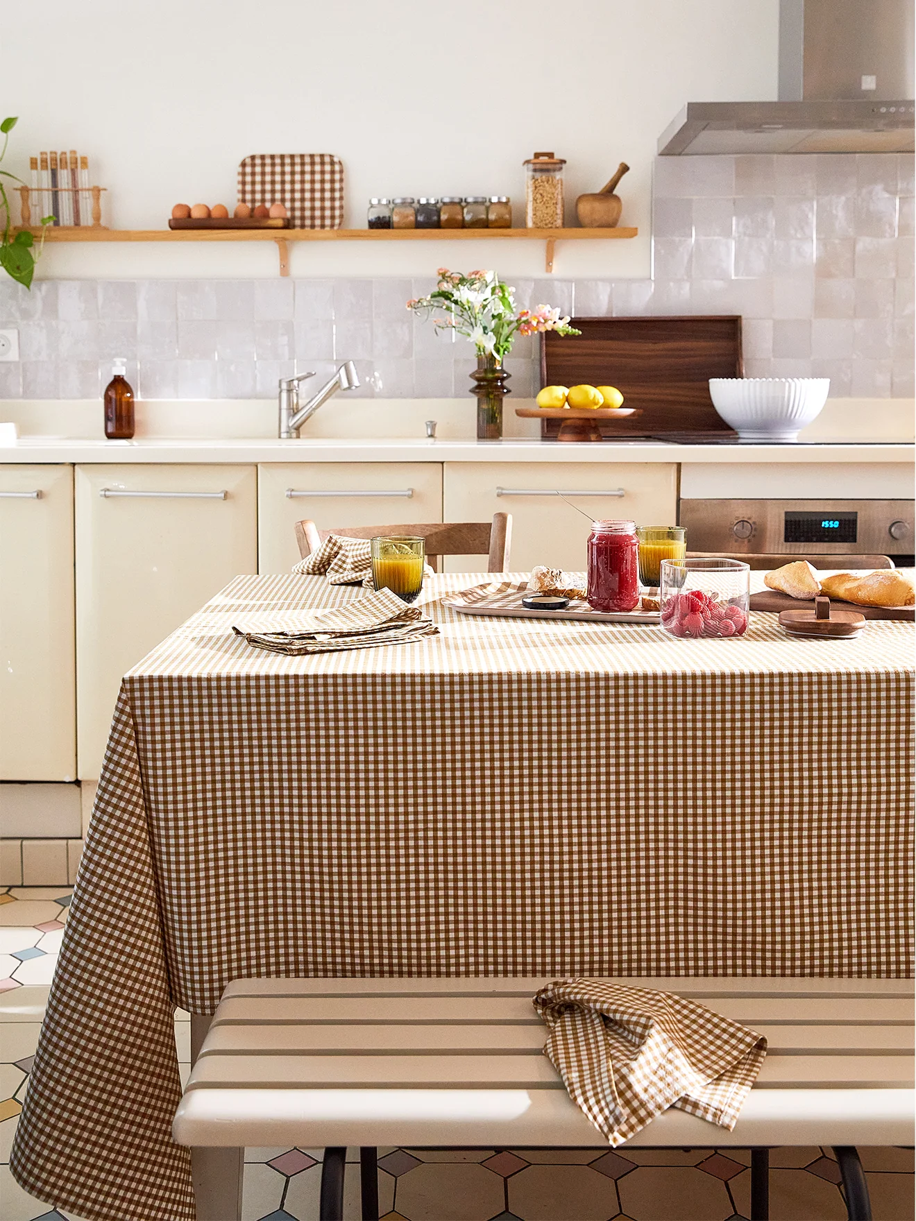 Nappe vichy en percale de coton - Image 3