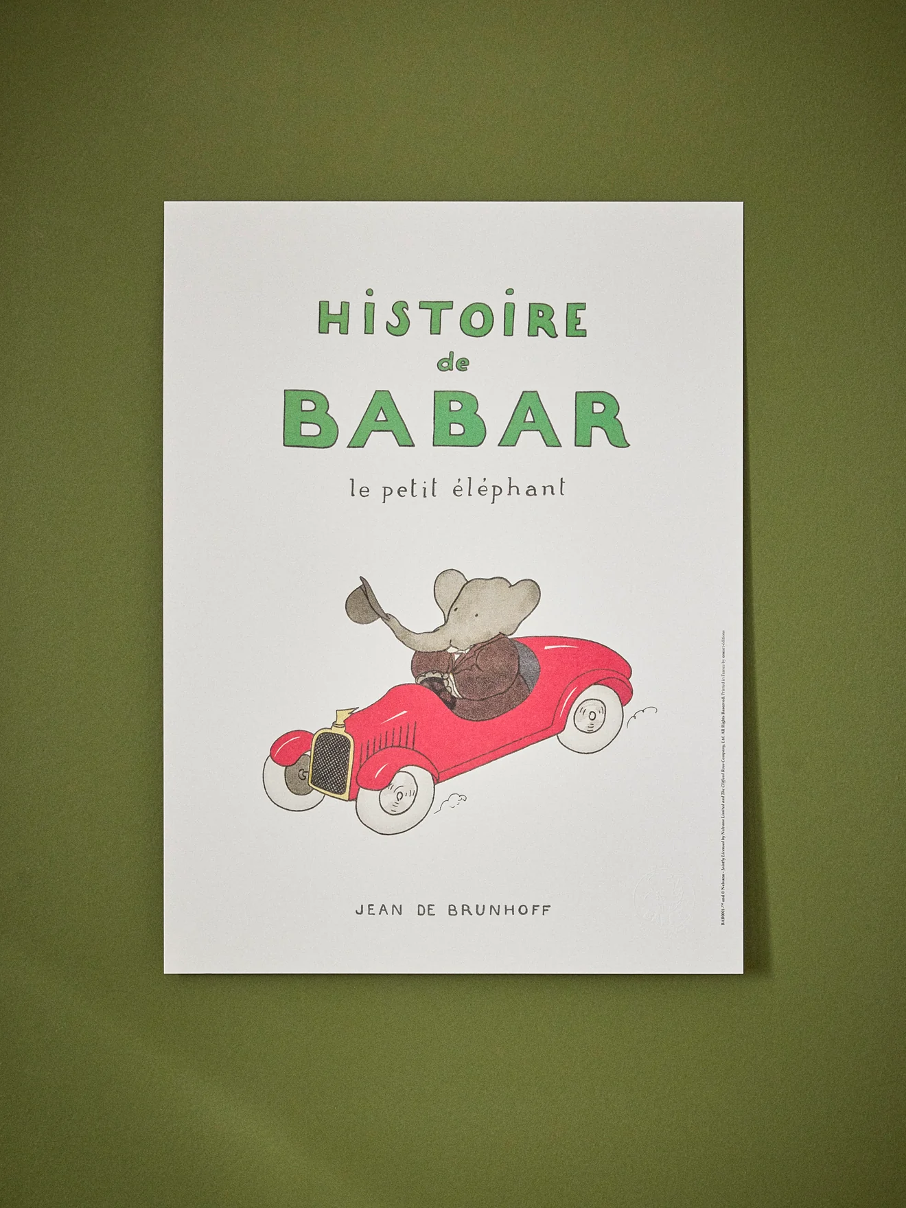 Affiche Babar Voiture - Oneart