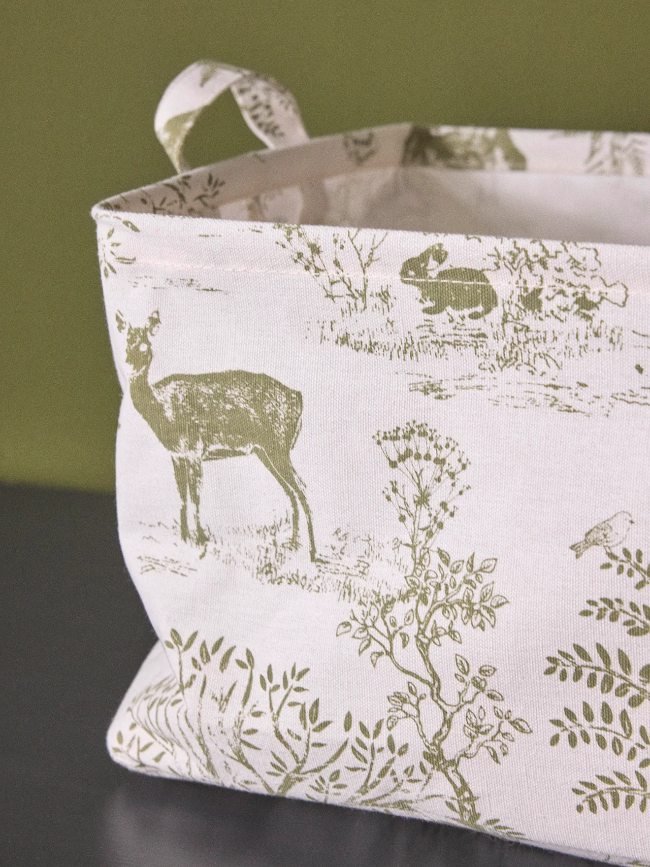 Bac de rangement rectangle esprit toile de Jouy - Image 2