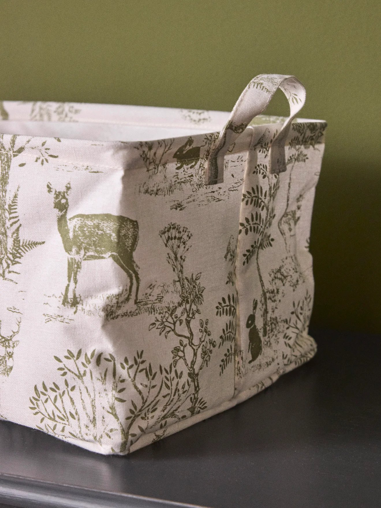 Bac de rangement rectangle esprit toile de Jouy - Image 3