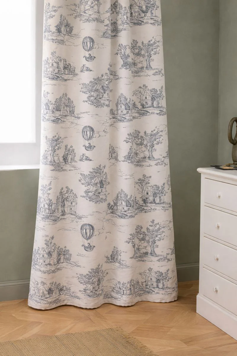 Rideau à oeillets esprit toile de Jouy - Image 5