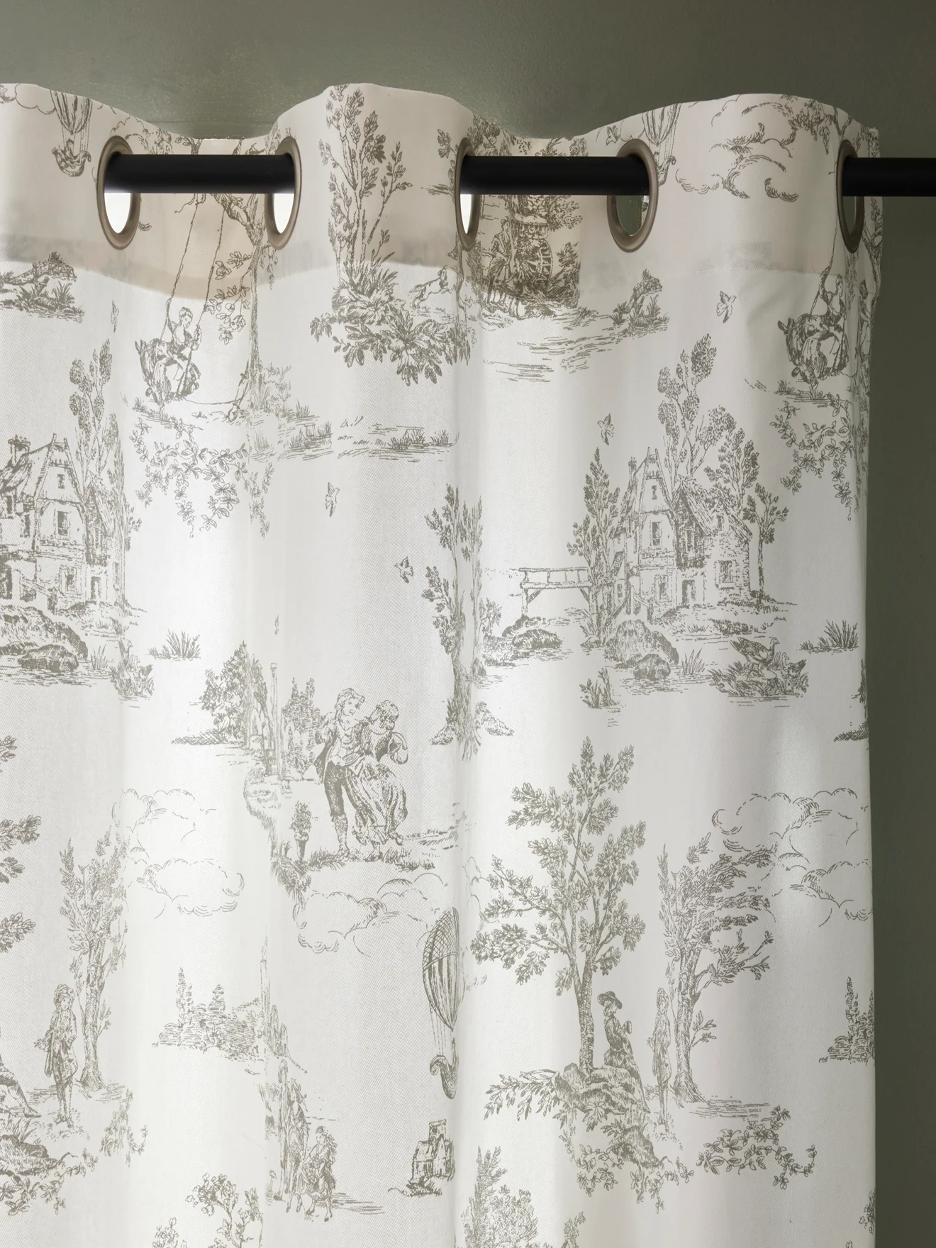 Rideau à oeillets esprit toile de Jouy - Image 2
