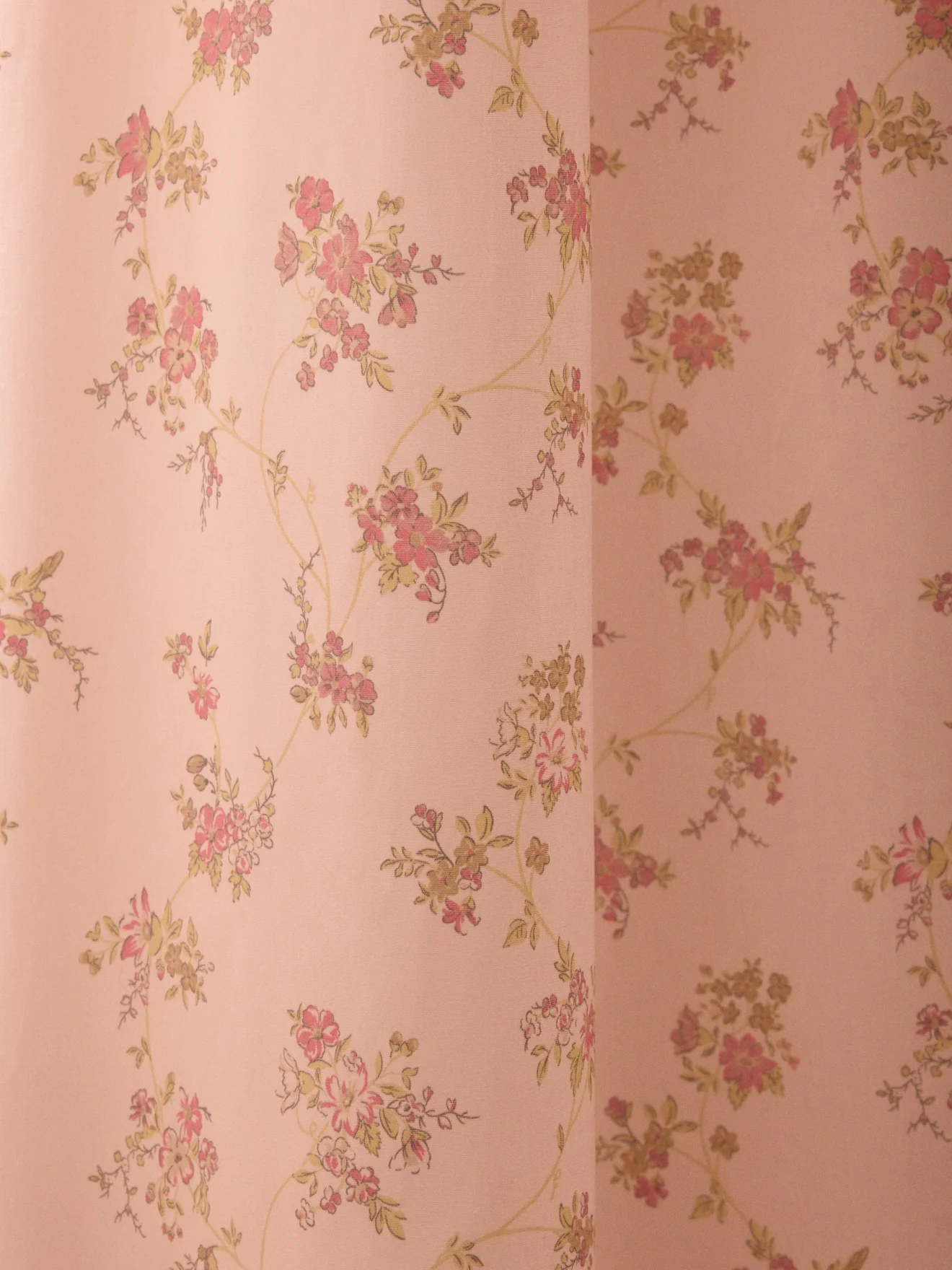 Rideau voilage percale de coton imprimé Fleurs Rose - Image 3