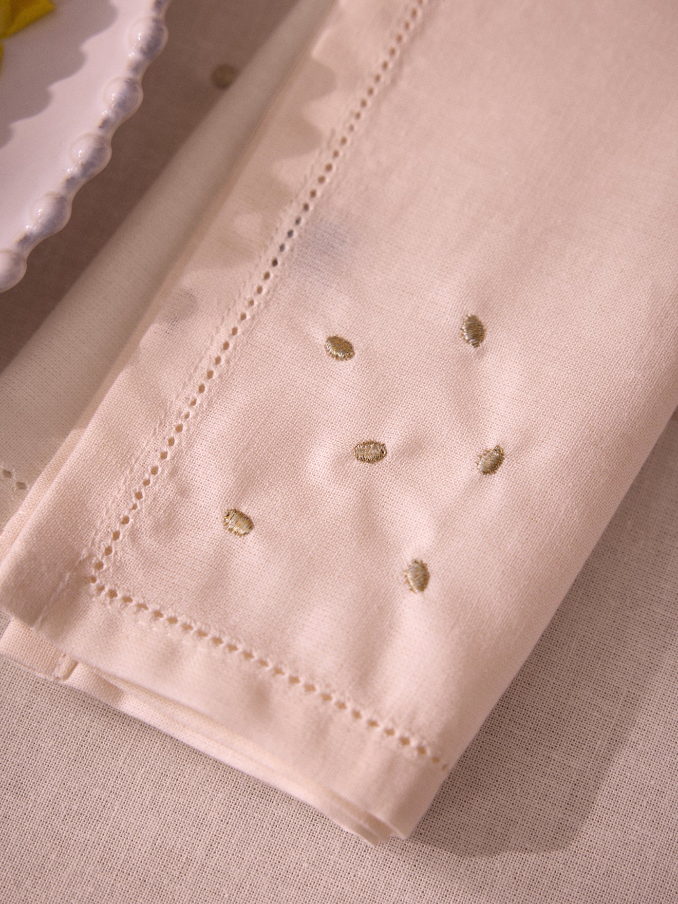 Serviettes de table coton aspect lin par lot de 4 - Image 2