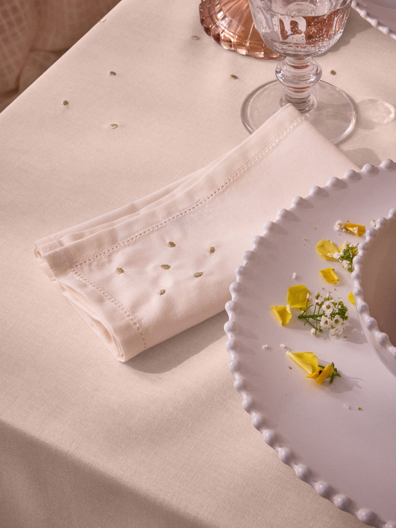 Serviettes de table coton aspect lin par lot de 4 - Image 4