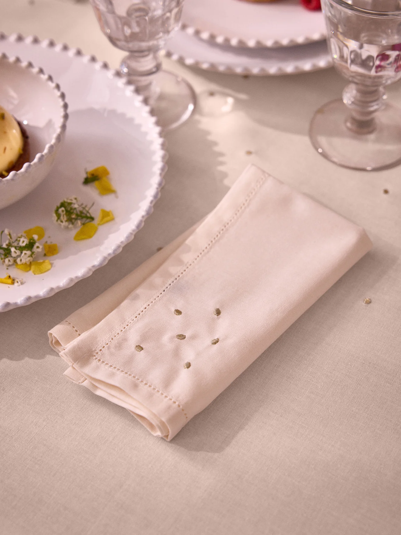 Serviettes de table coton aspect lin par lot de 4 - Image 5