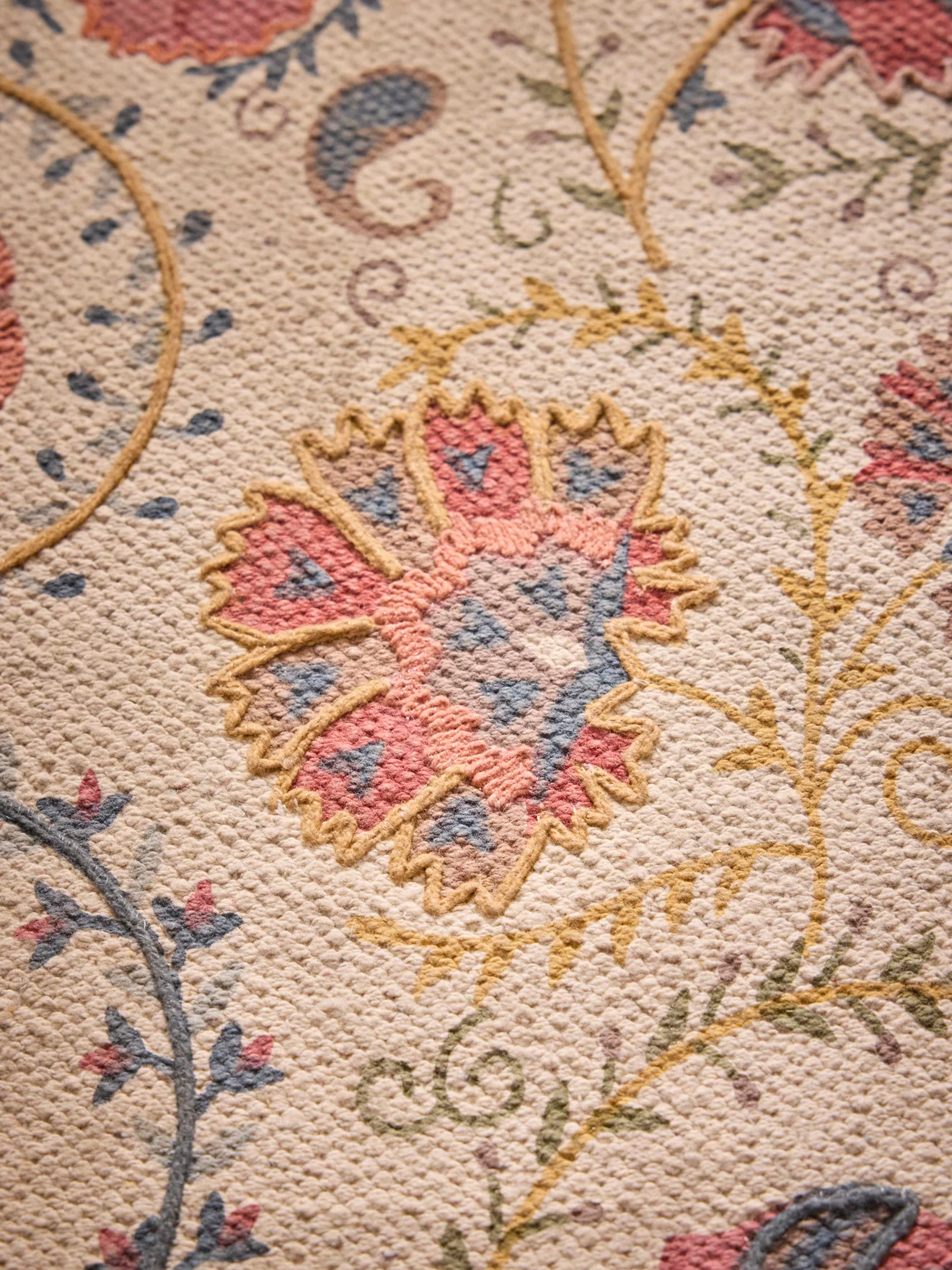 Tapis en coton brodé Flore - XL - Image 11