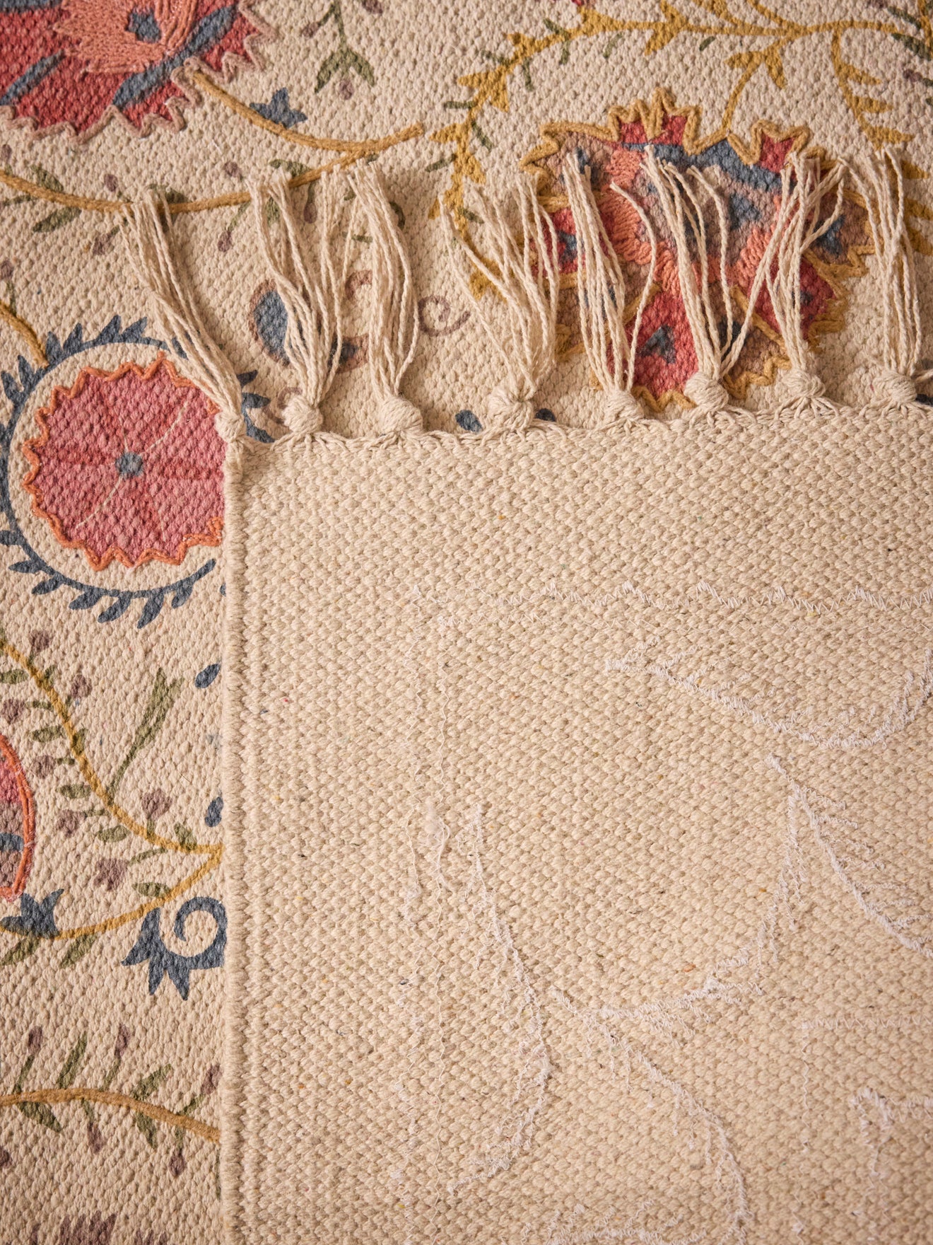 Tapis en coton brodé Flore - XL - Image 3
