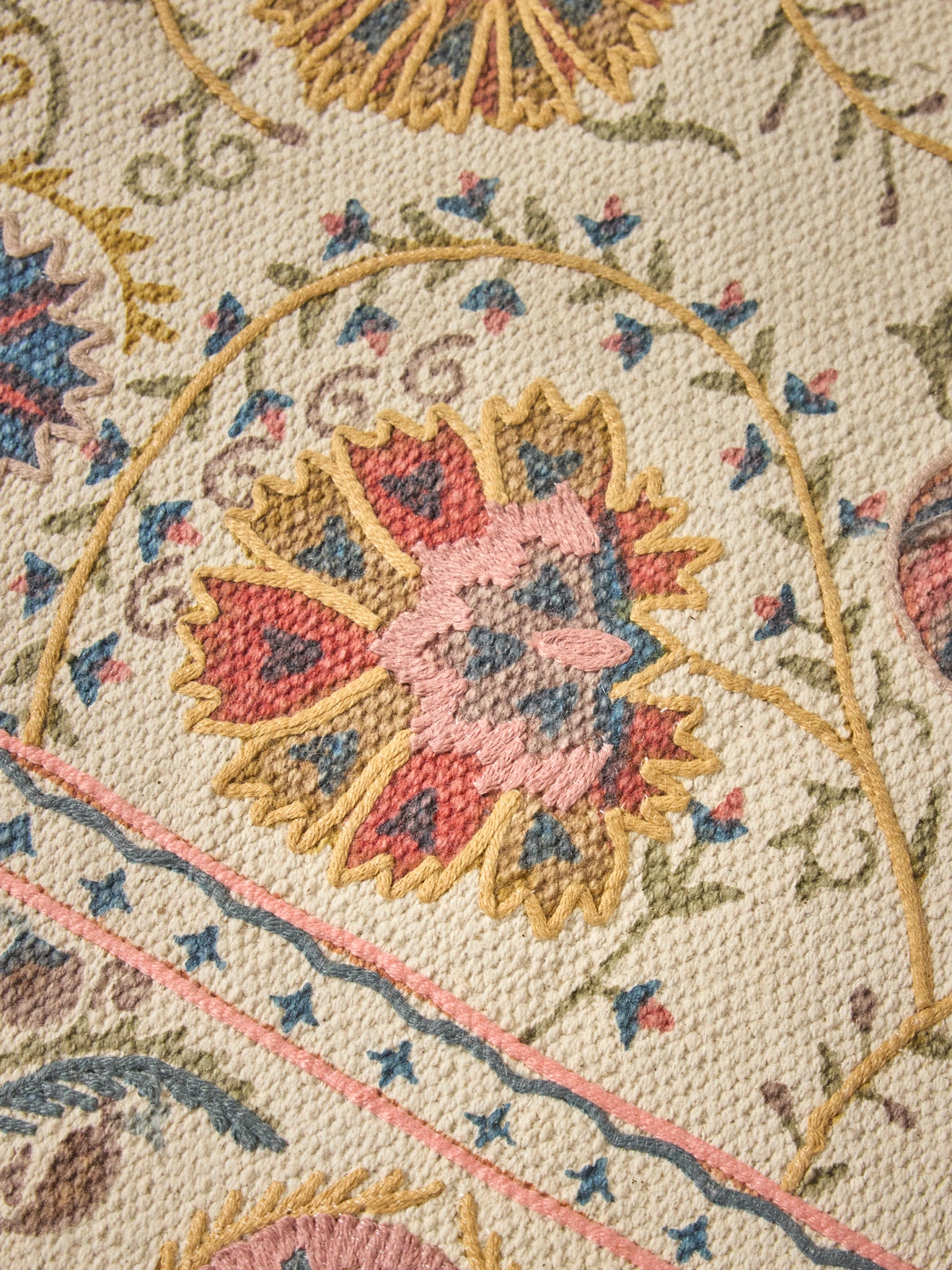Tapis en coton brodé Flore - XL - Image 6
