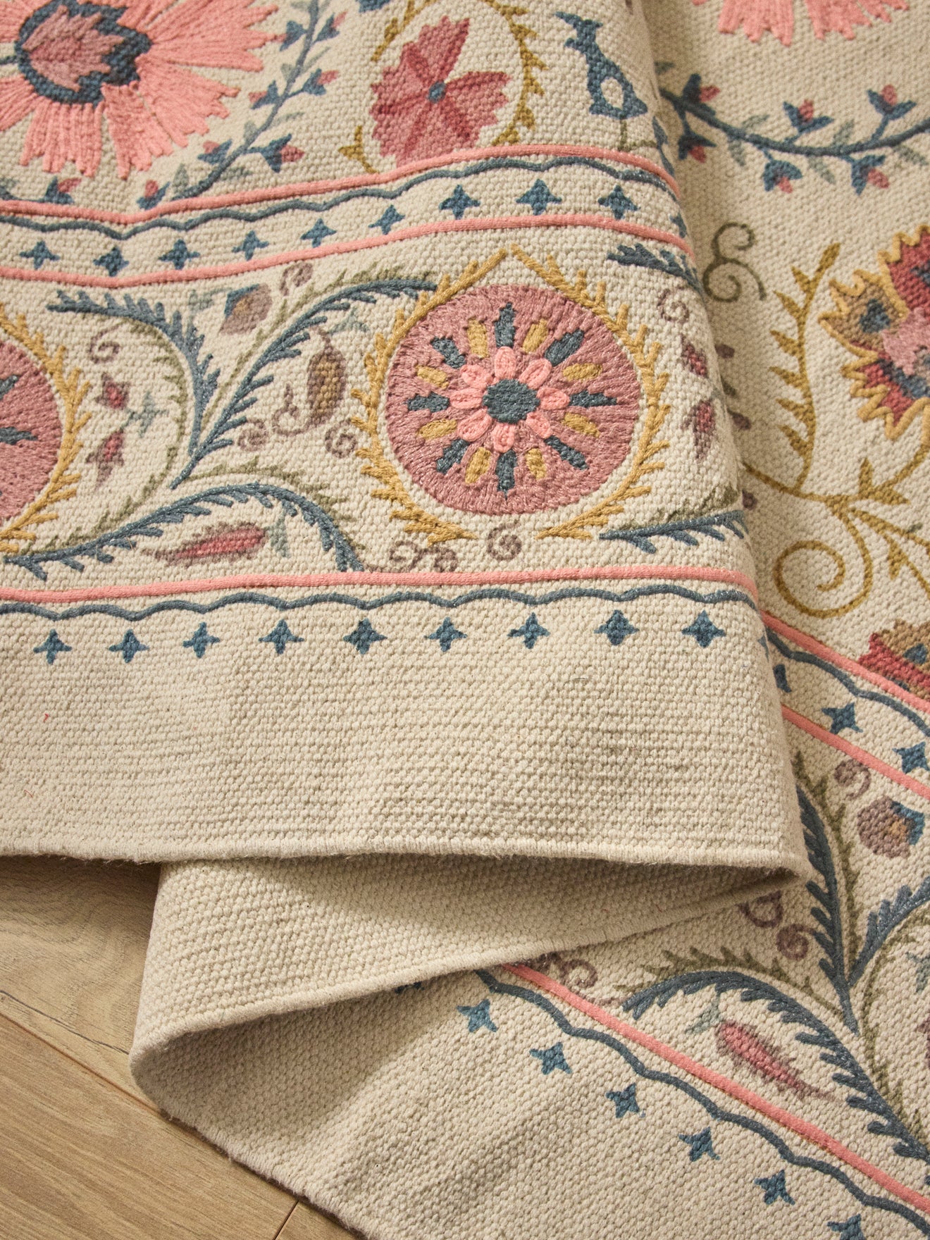 Tapis en coton brodé Flore - XS - Image 5