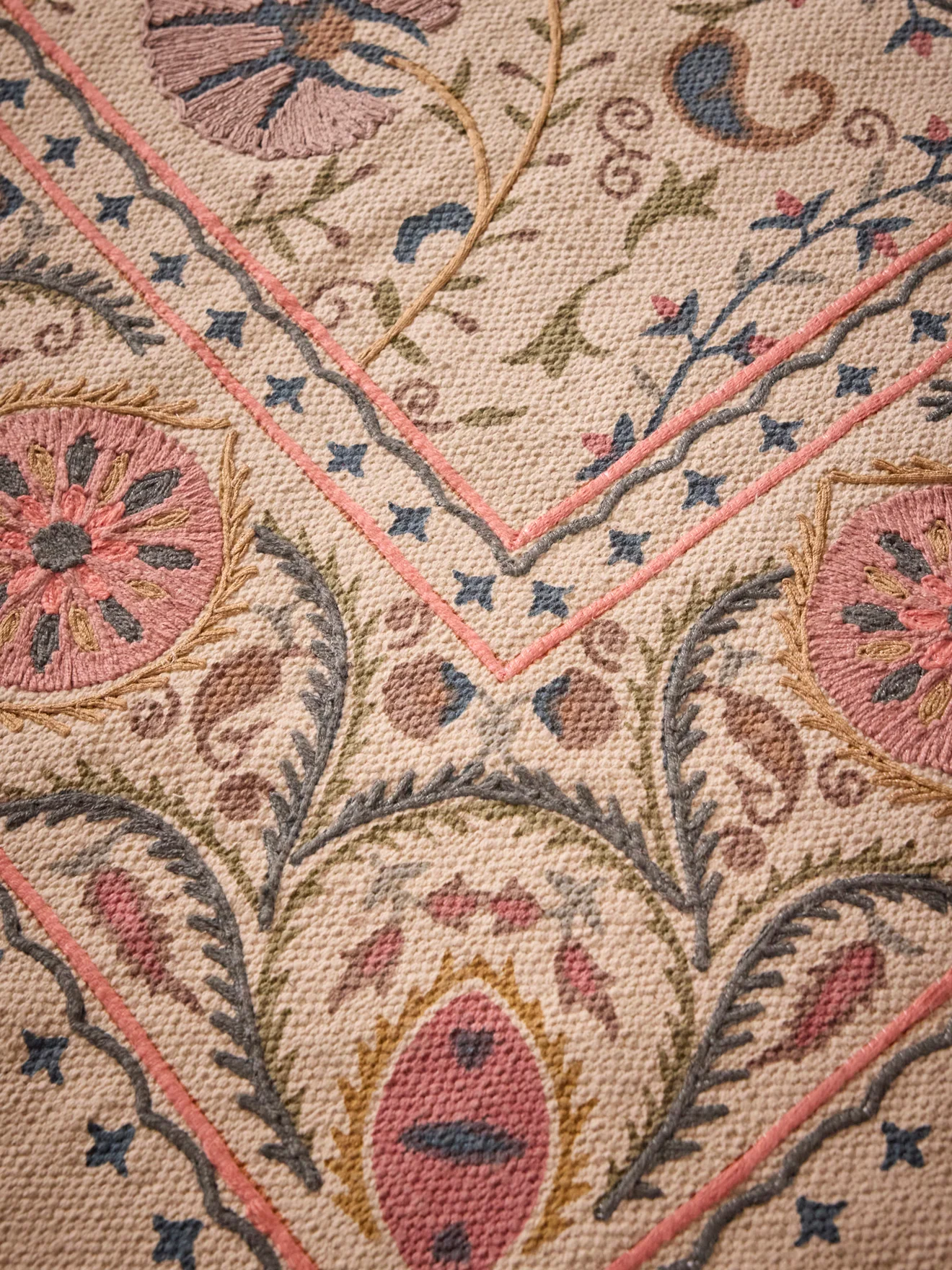 Tapis en coton brodé Flore - XS - Image 6