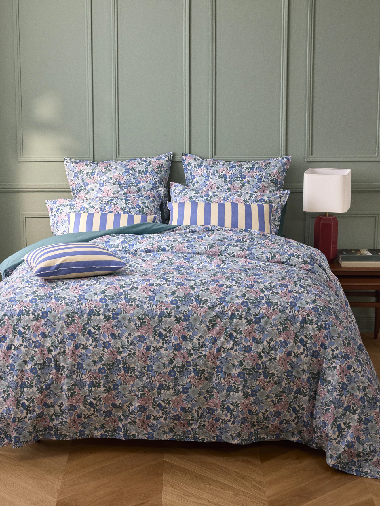 Taie d'oreiller percale de coton et tissu Liberty - Image 10