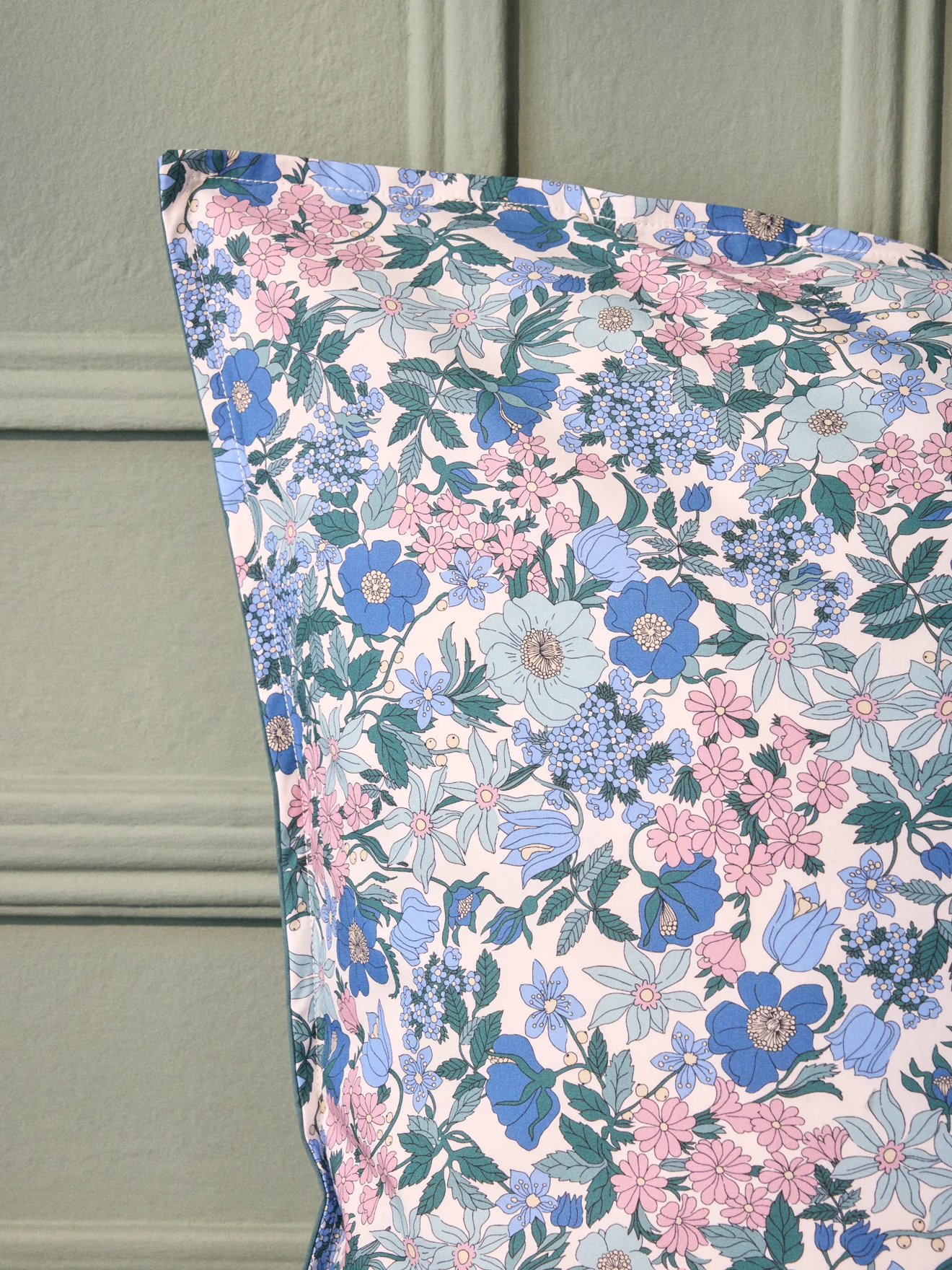 Taie d'oreiller percale de coton et tissu Liberty - Image 5