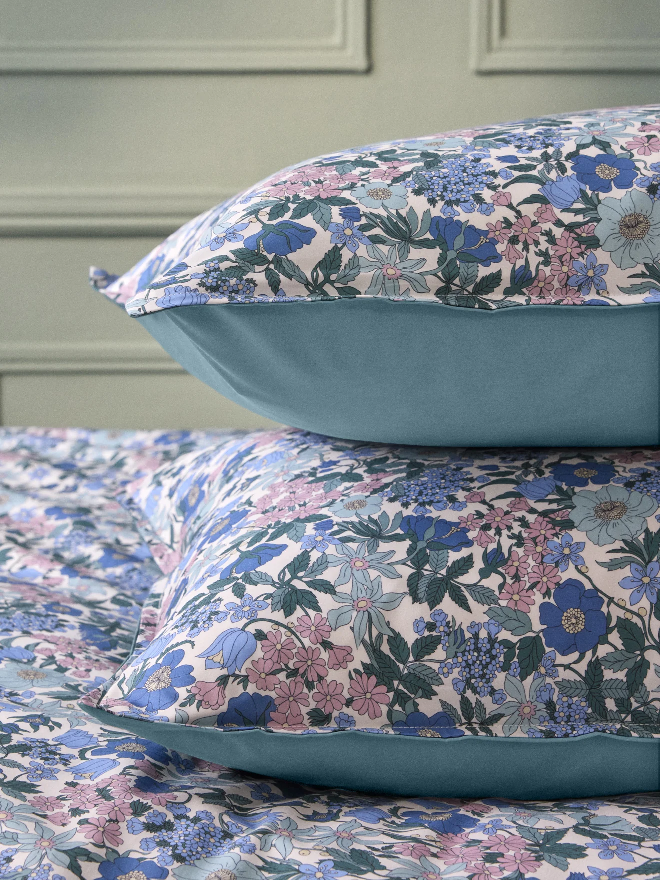 Taie d'oreiller percale de coton et tissu Liberty - Image 8