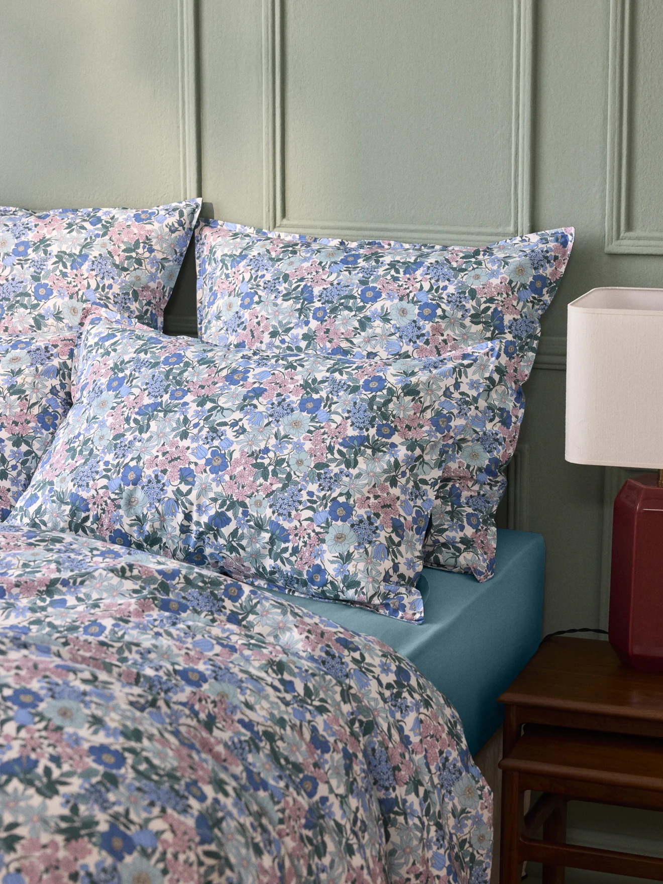 Taie d'oreiller percale de coton et tissu Liberty - Image 9