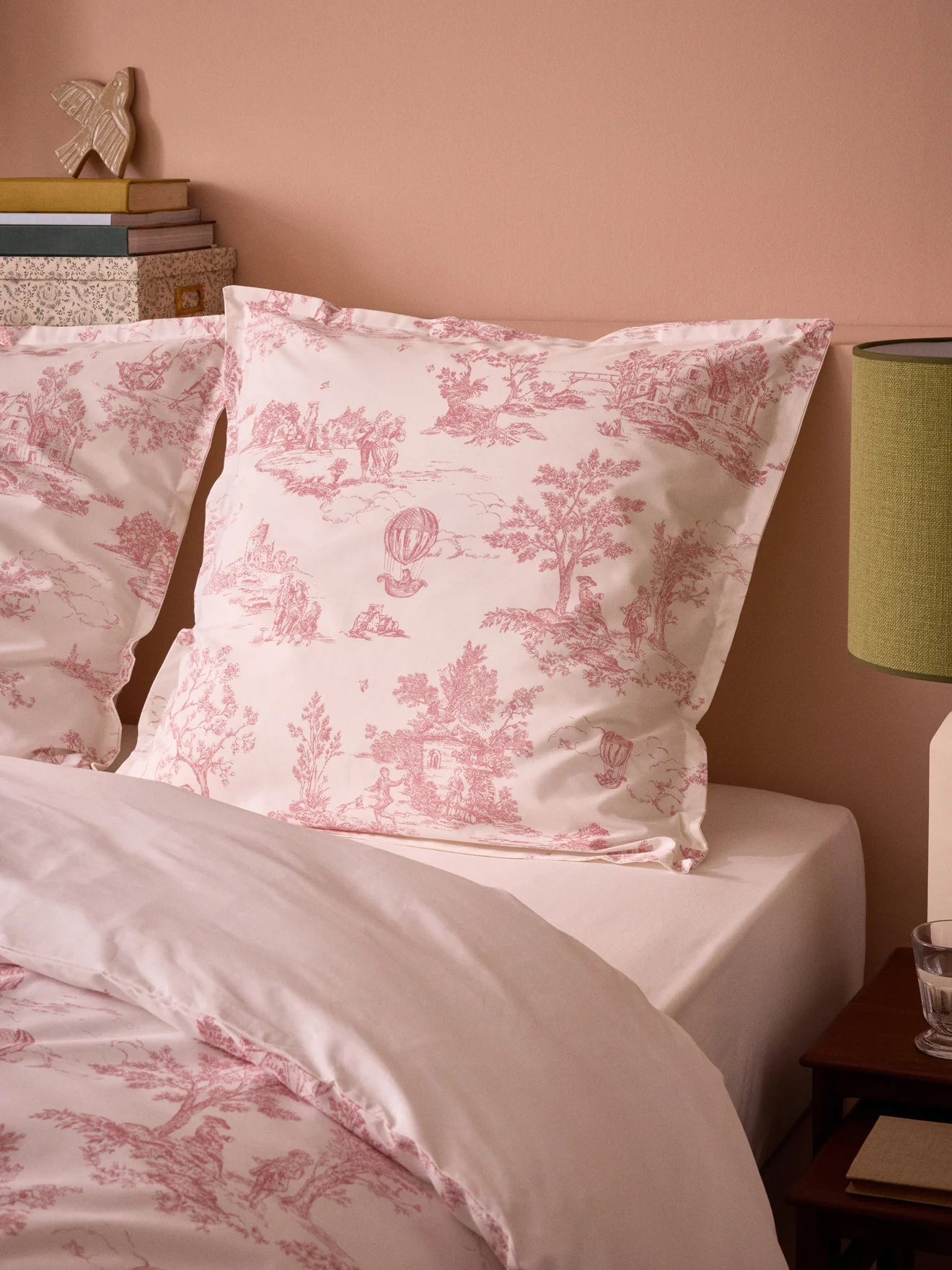 Taie d'oreiller percale de coton "Esprit Toile de Jouy"