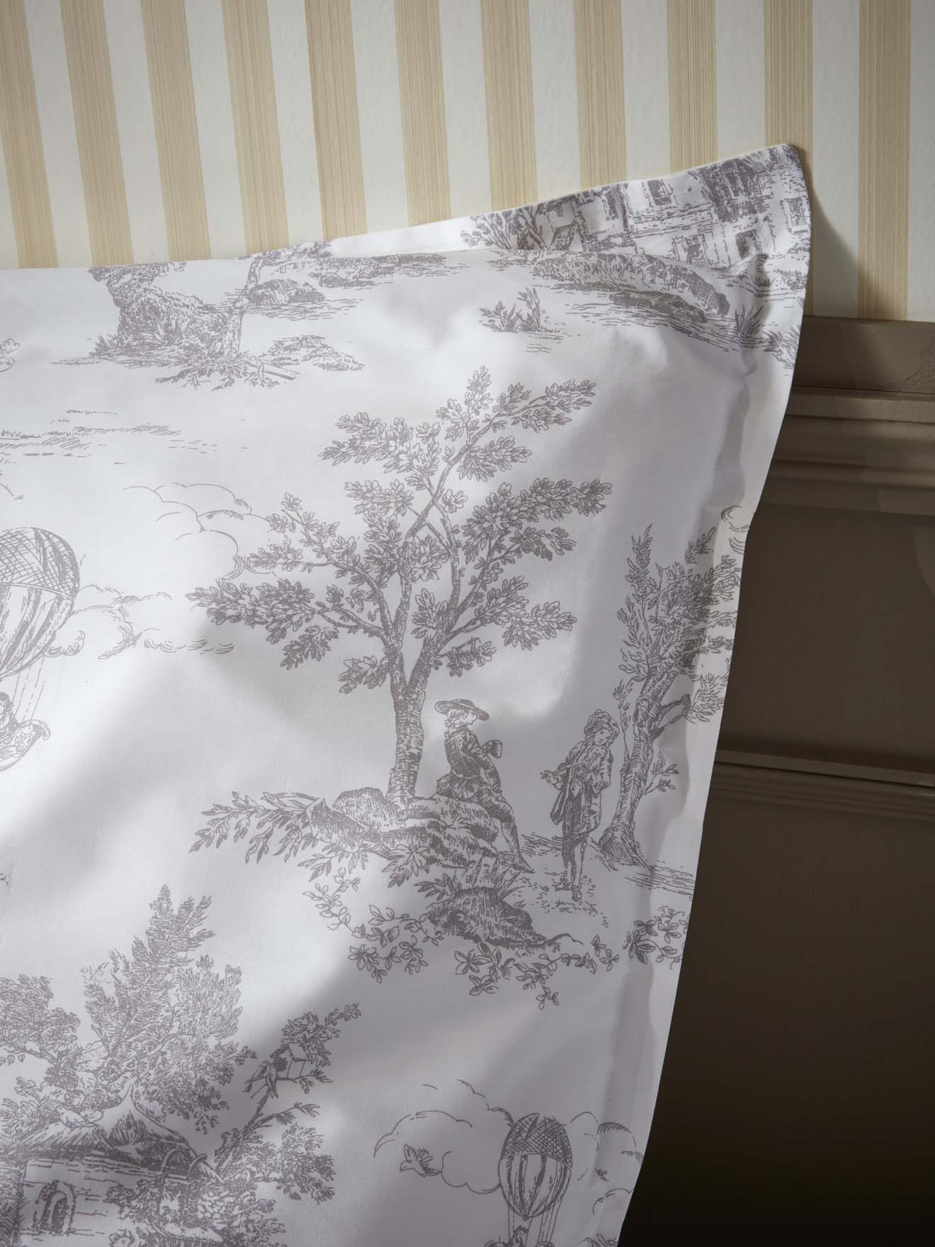 Taie d'oreiller percale de coton "Esprit Toile de Jouy" - Image 4