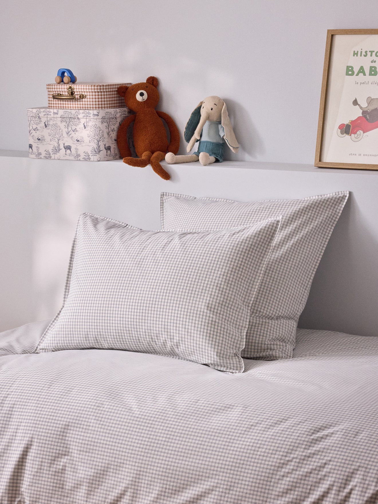 Taie d'oreiller percale de coton tissé teint  "Marin" - Image 12
