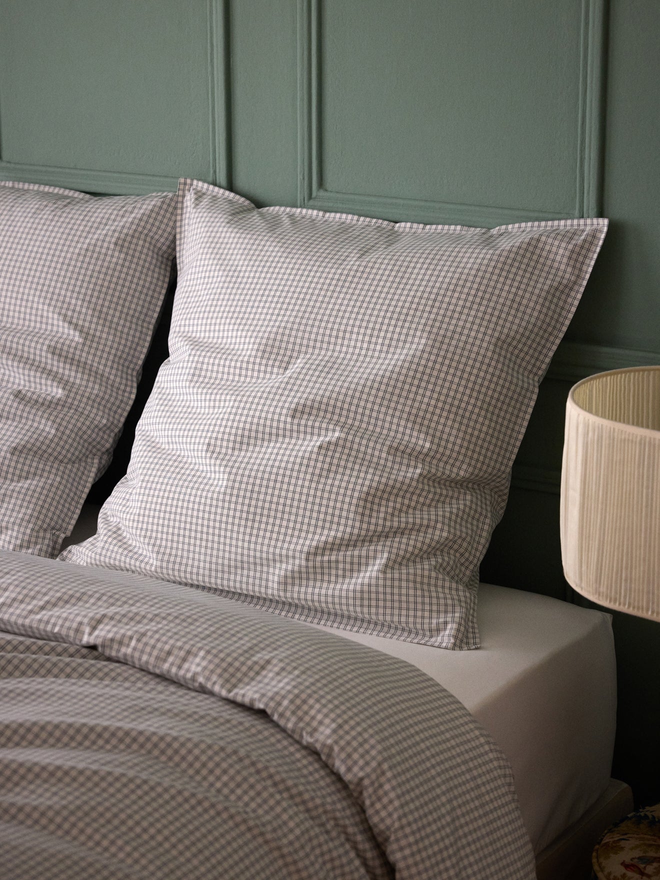 Taie d'oreiller percale de coton tissé teint  "Marin" - Image 3