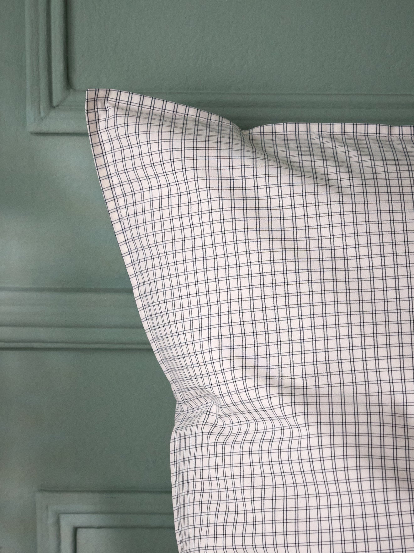 Taie d'oreiller percale de coton tissé teint  "Marin" - Image 6