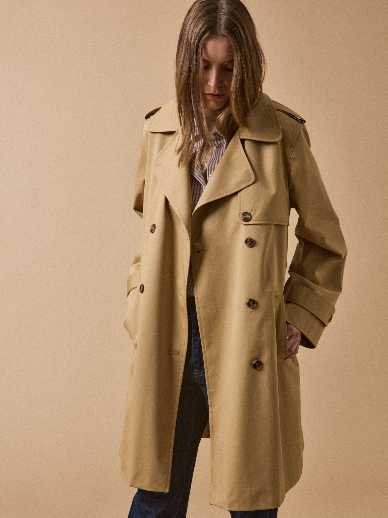 Trench long coton biologique femme