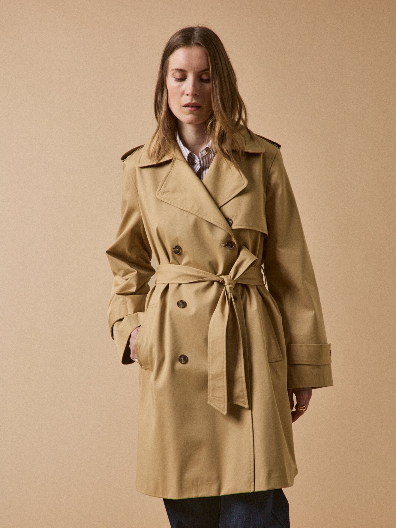 Trench long coton biologique femme - Image 2