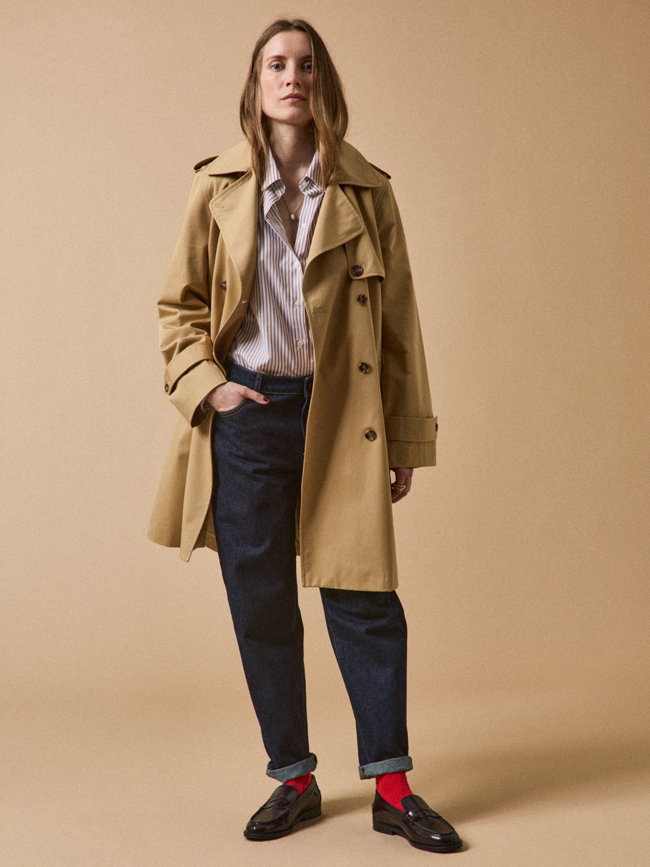 Trench long coton biologique femme - Image 9