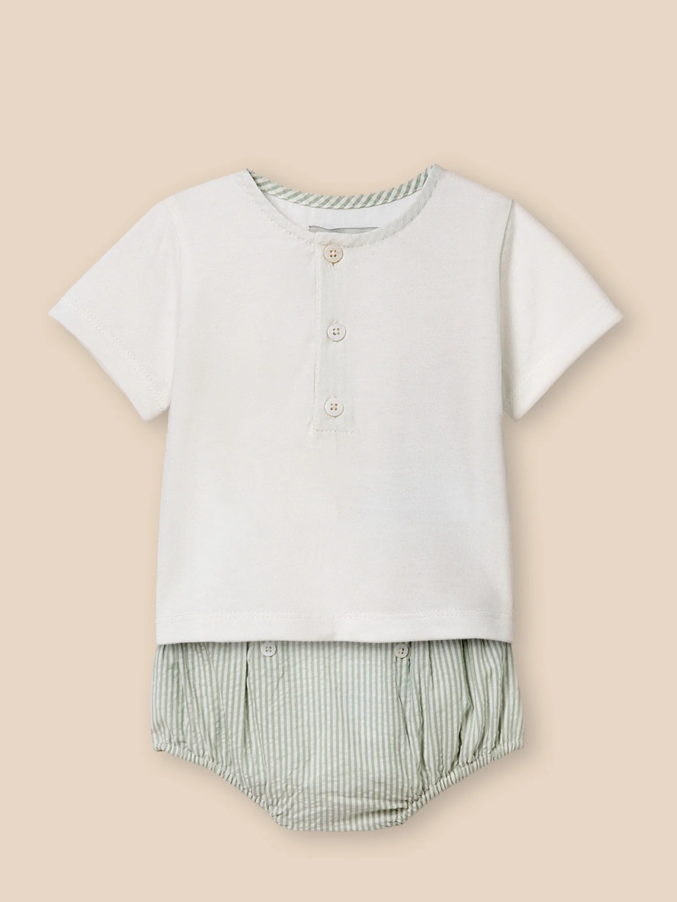 Ensemble T-shirt et bloomer en seersucker