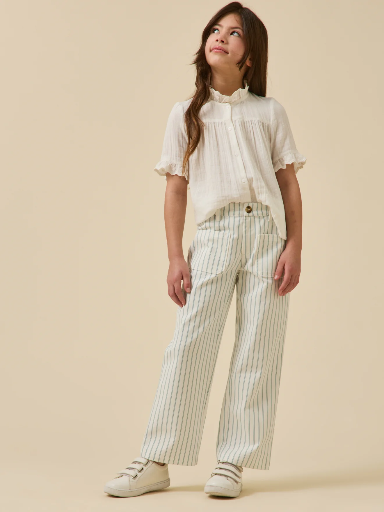 Pantalon en denim rayé Fille - Image 4