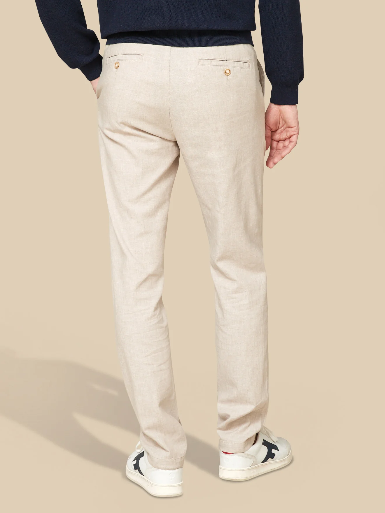 Pantalon taille élastiquée coton et lin homme - Image 2