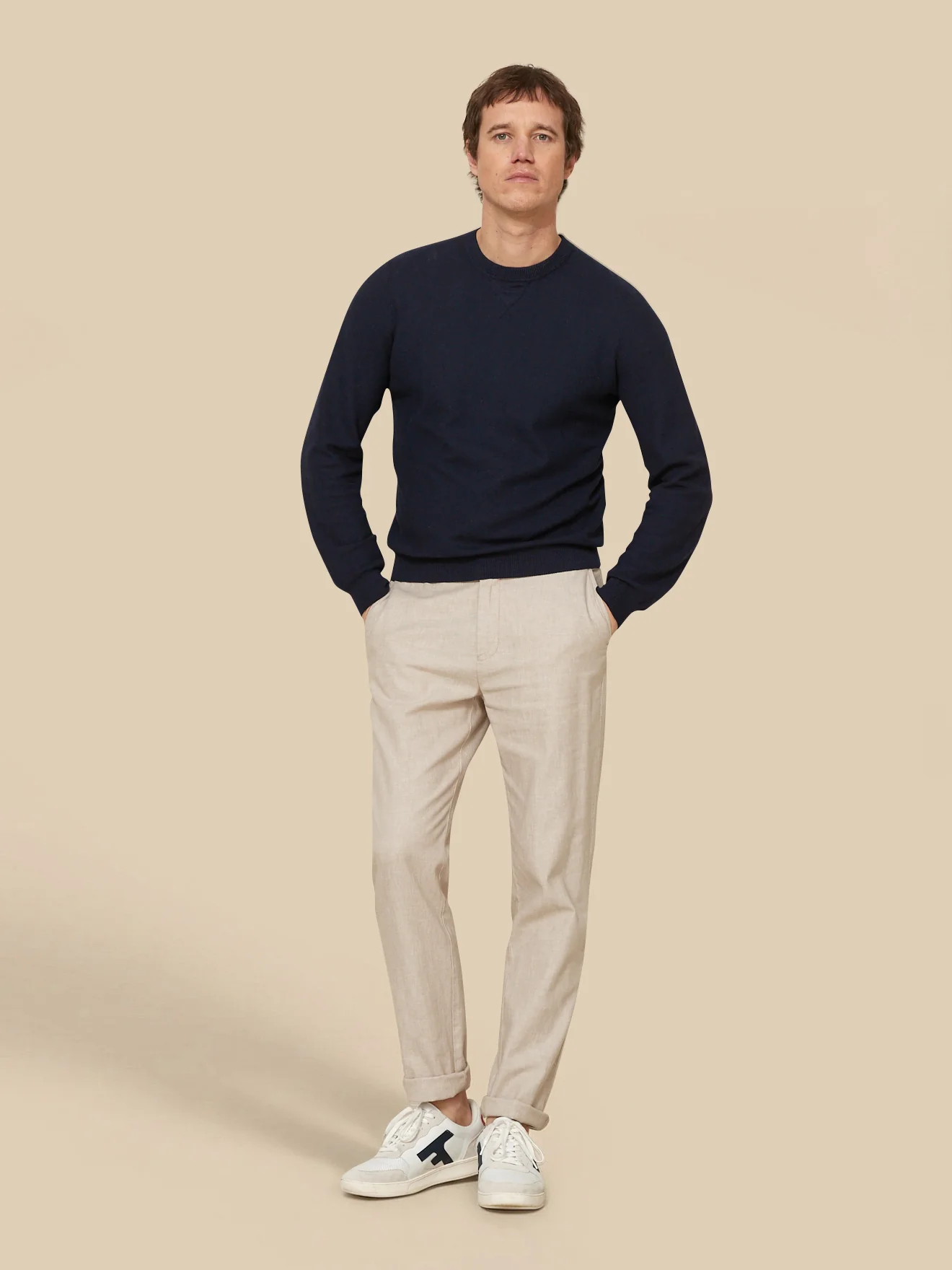 Pantalon taille élastiquée coton et lin homme - Image 4