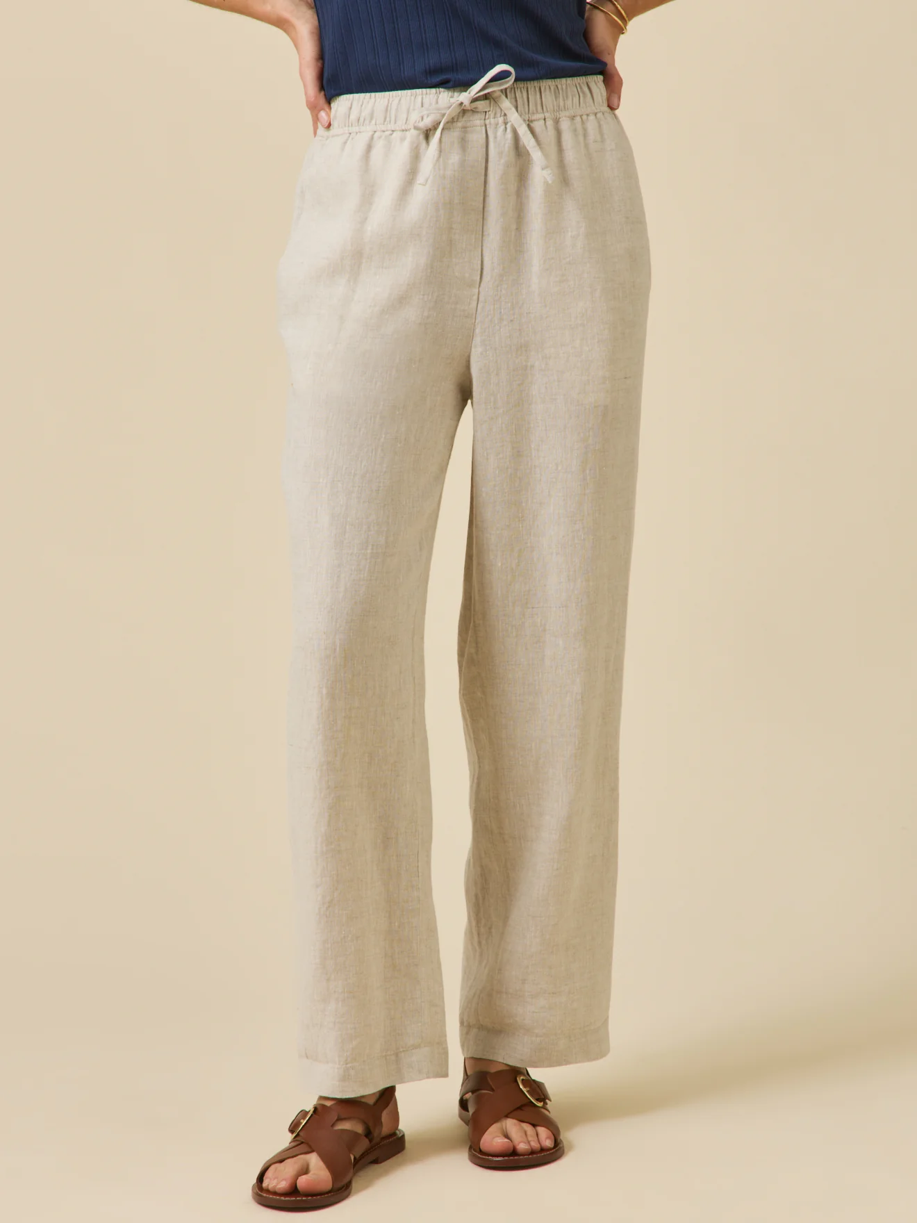 Pantalon droit en lin femme Agathe